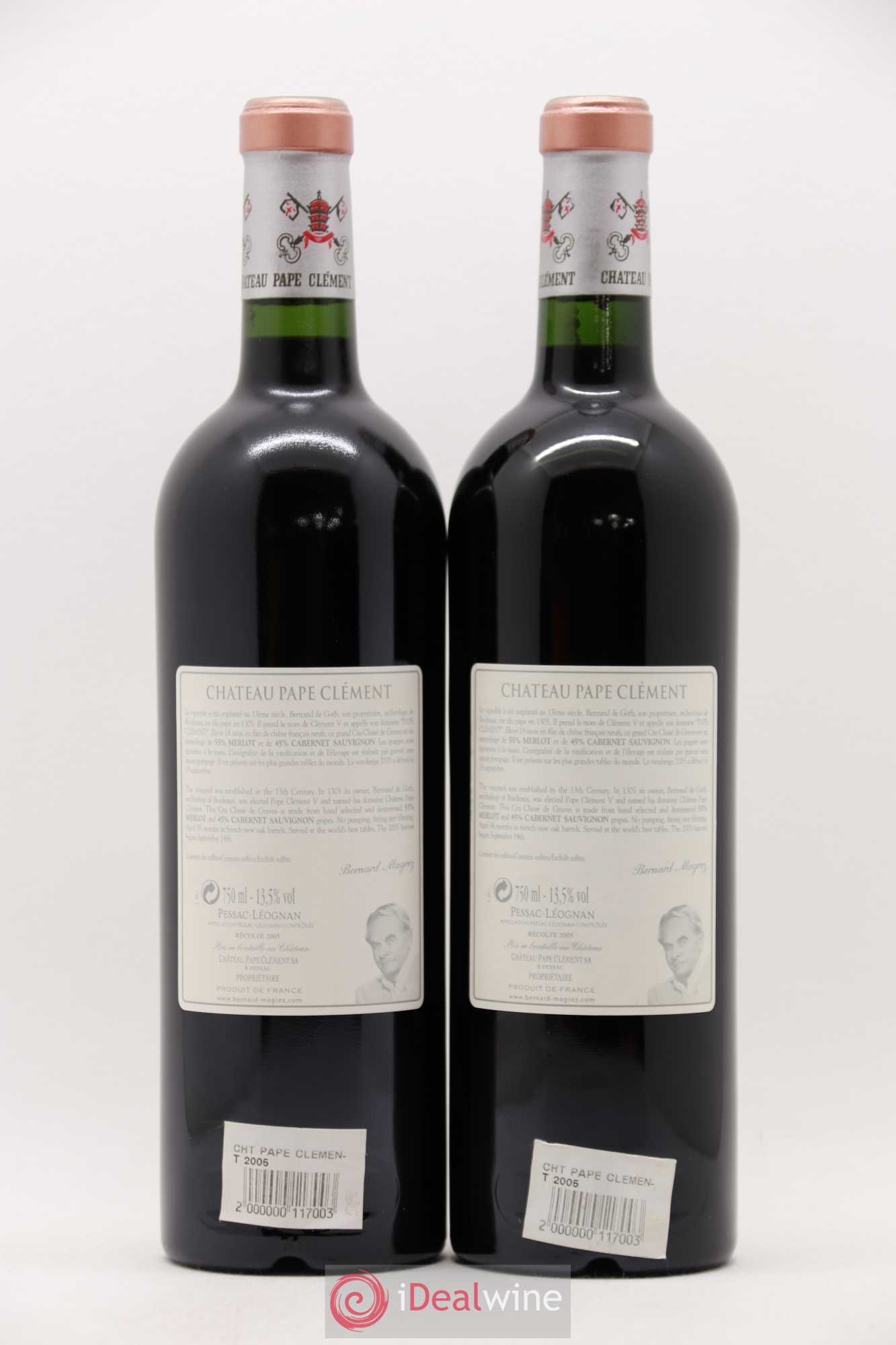 Château Pape Clément Cru Classé de Graves 2005 - Lot de 2 bouteilles - 1