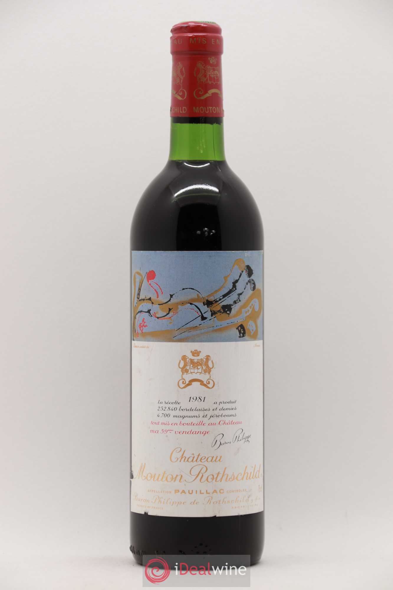 Château Mouton Rothschild 1er Grand Cru Classé 1981 - Lot de 1 bouteille - 0