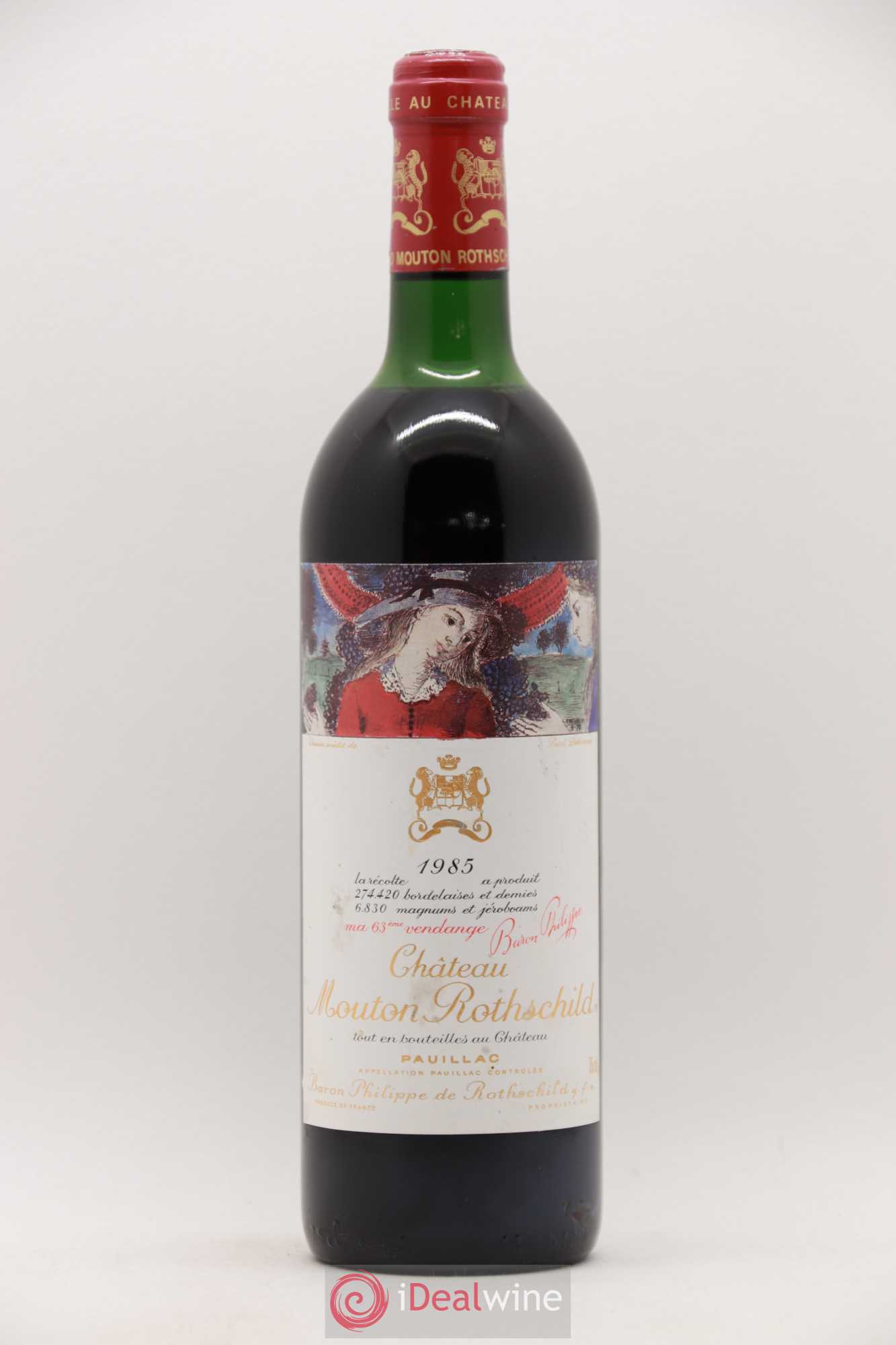 Château Mouton Rothschild 1er Grand Cru Classé 1985 - Lot de 1 bouteille - 0