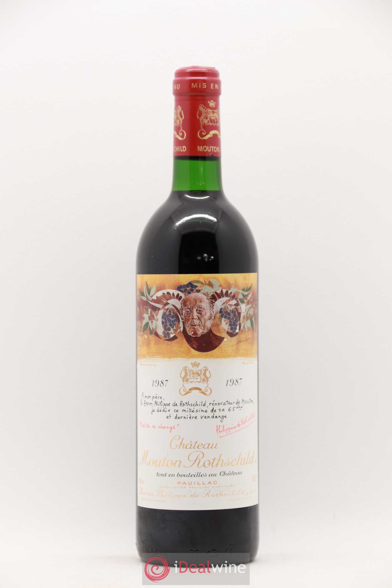Château Mouton Rothschild 1er Grand Cru Classé 1987 - Lot de 1 bouteille - 0