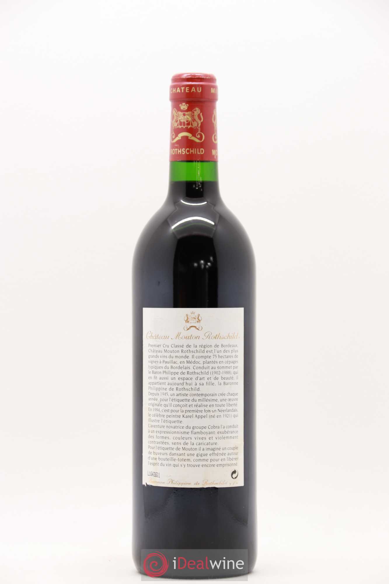 Château Mouton Rothschild 1er Grand Cru Classé 1994 - Lot de 1 bouteille - 1