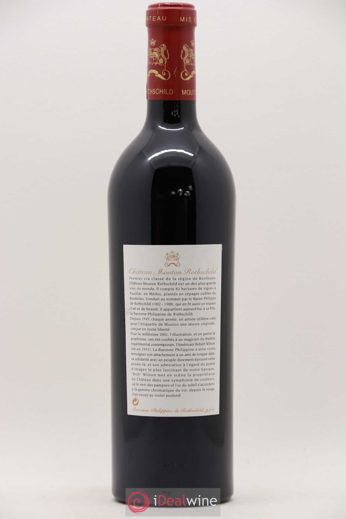 Château Mouton Rothschild 1er Grand Cru Classé 2001 - Lot de 1 bouteille - 1