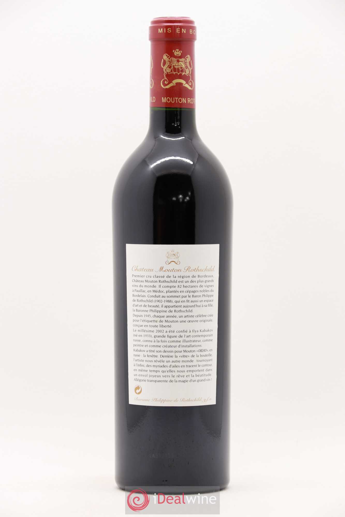 Château Mouton Rothschild 1er Grand Cru Classé 2002 - Lot de 1 bouteille - 1