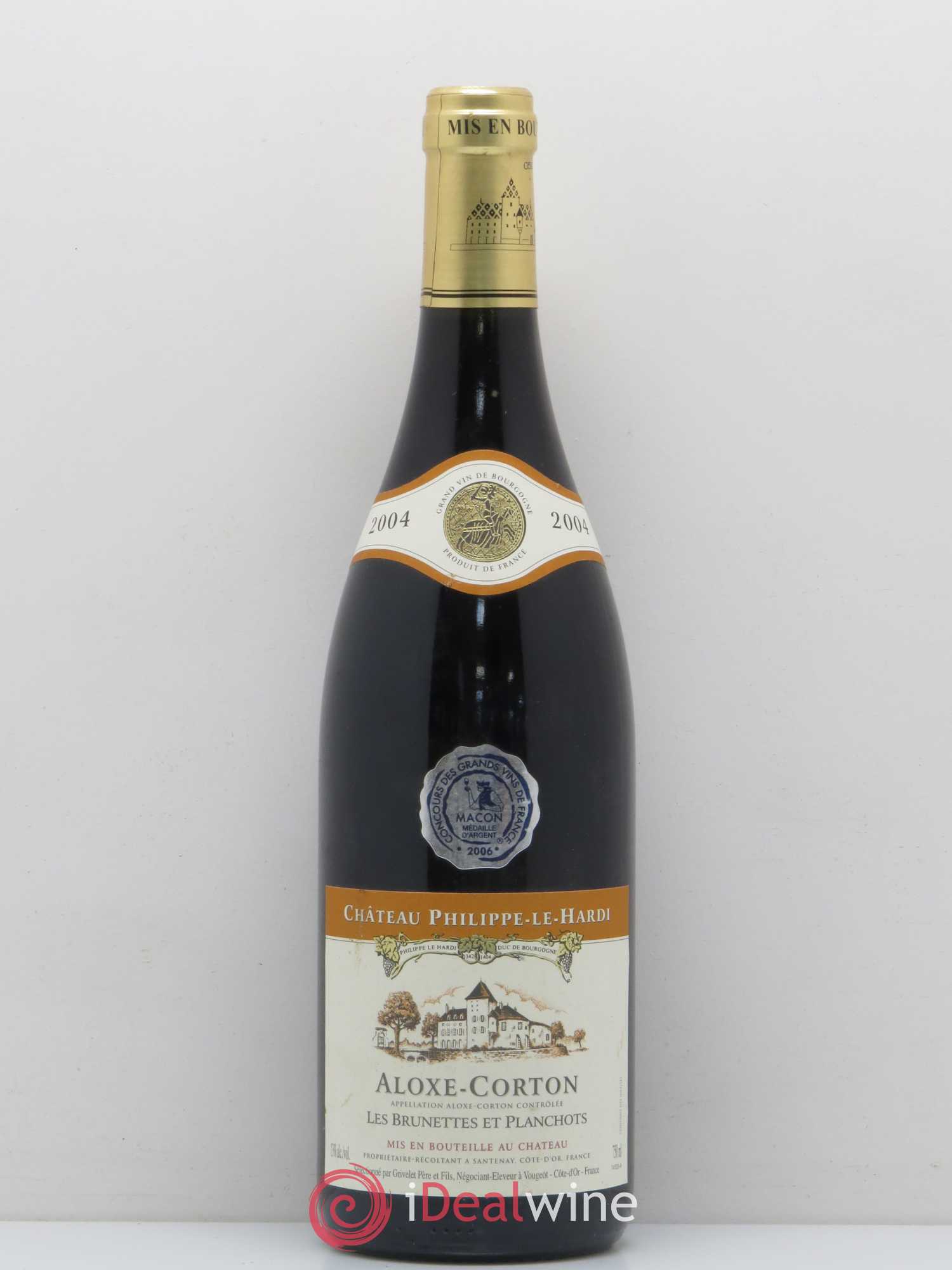 Aloxe-Corton Chateau Philippe Le Hardi Les Brunettes Et Planchots 2004 - Posten von 1 Flasche - 0