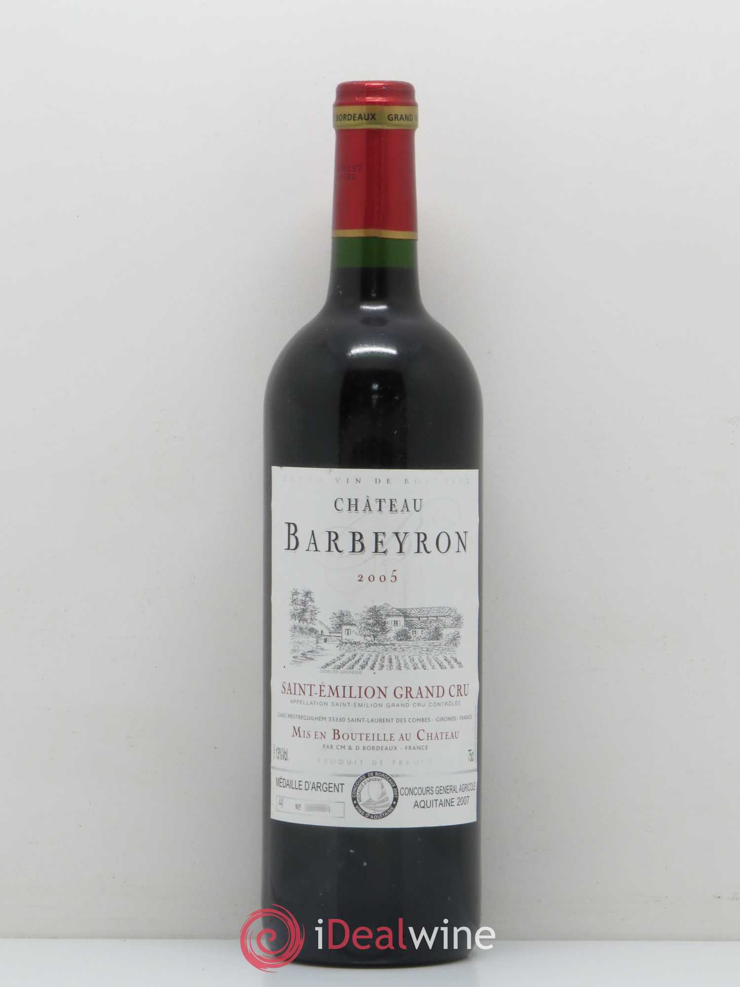 Saint-Émilion Grand Cru Chateau Barbeyron 2005 - Posten von 1 Flasche - 0