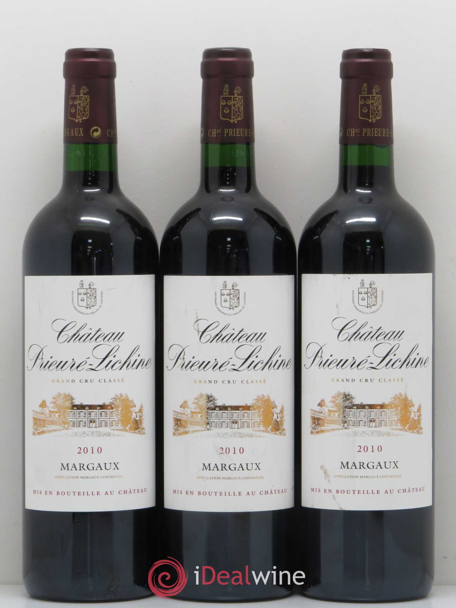 Château Prieuré Lichine 4ème Grand Cru Classé 2010 - Lot de 3 bouteilles - 0