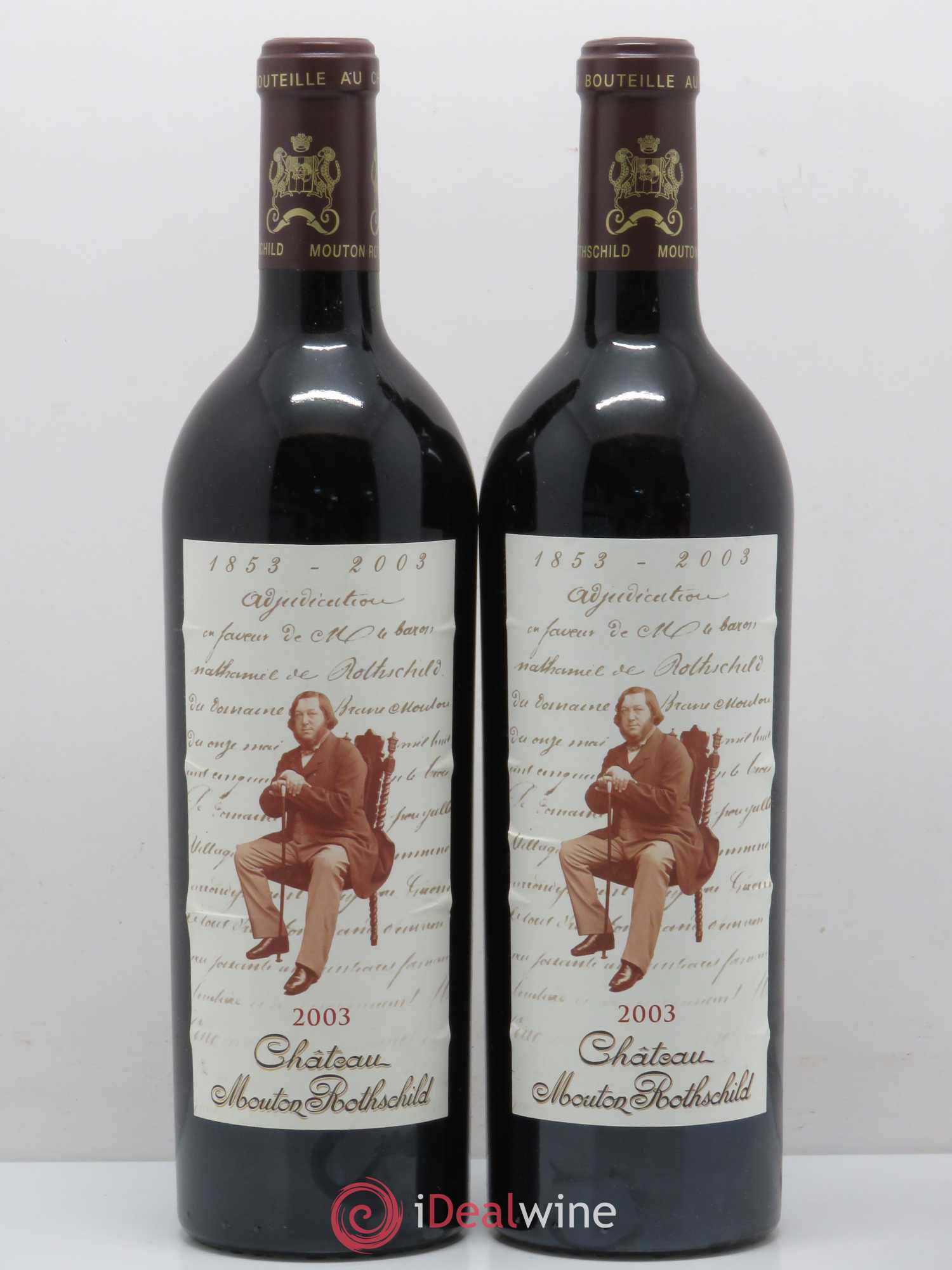 Château Mouton Rothschild 1er Grand Cru Classé 2003 - Lot de 2 bouteilles - 0