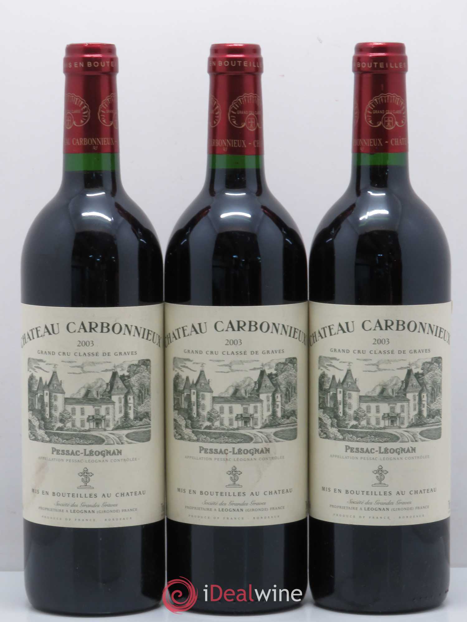 Château Carbonnieux Cru Classé de Graves 2003 - Lot de 3 bouteilles - 0