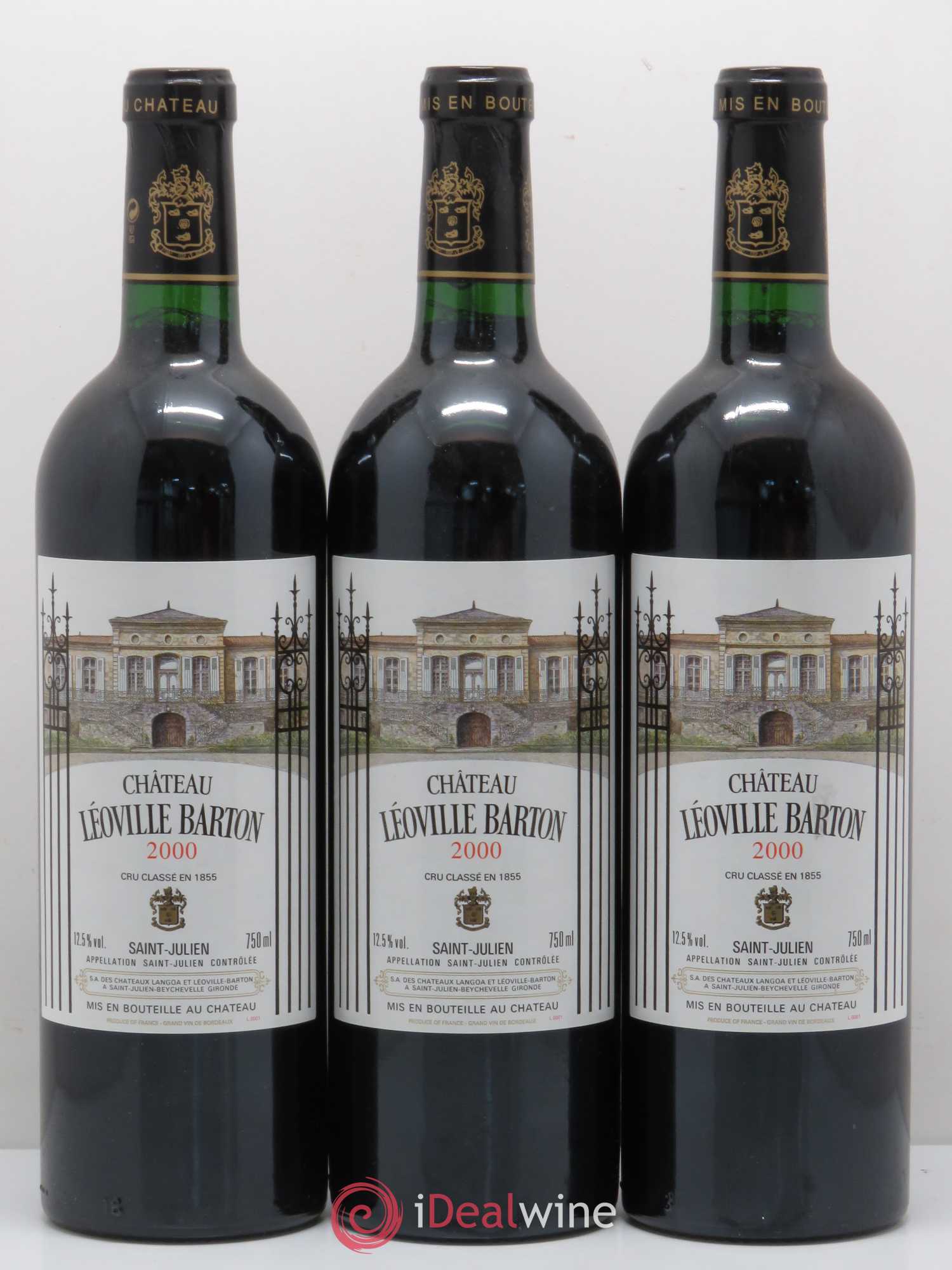 Château Léoville Barton 2ème Grand Cru Classé 2000 - Lot de 3 bouteilles - 0