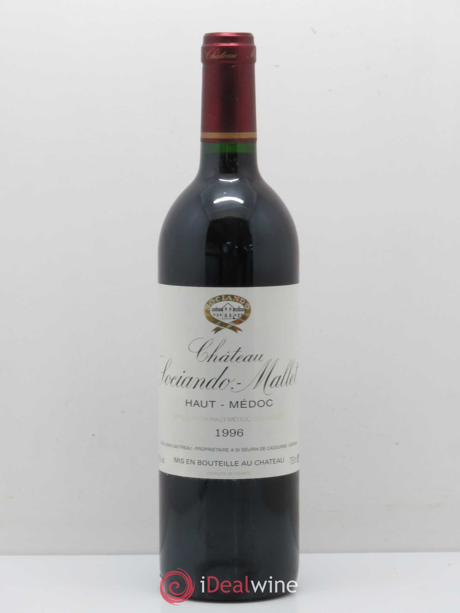 Château Sociando Mallet 1996 - Lot de 1 bouteille - 0