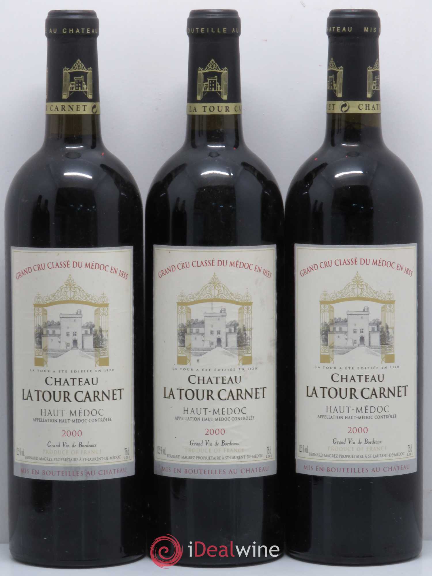 Château la Tour Carnet 4ème Grand Cru Classé 2000 - Lot de 5 bouteilles - 1