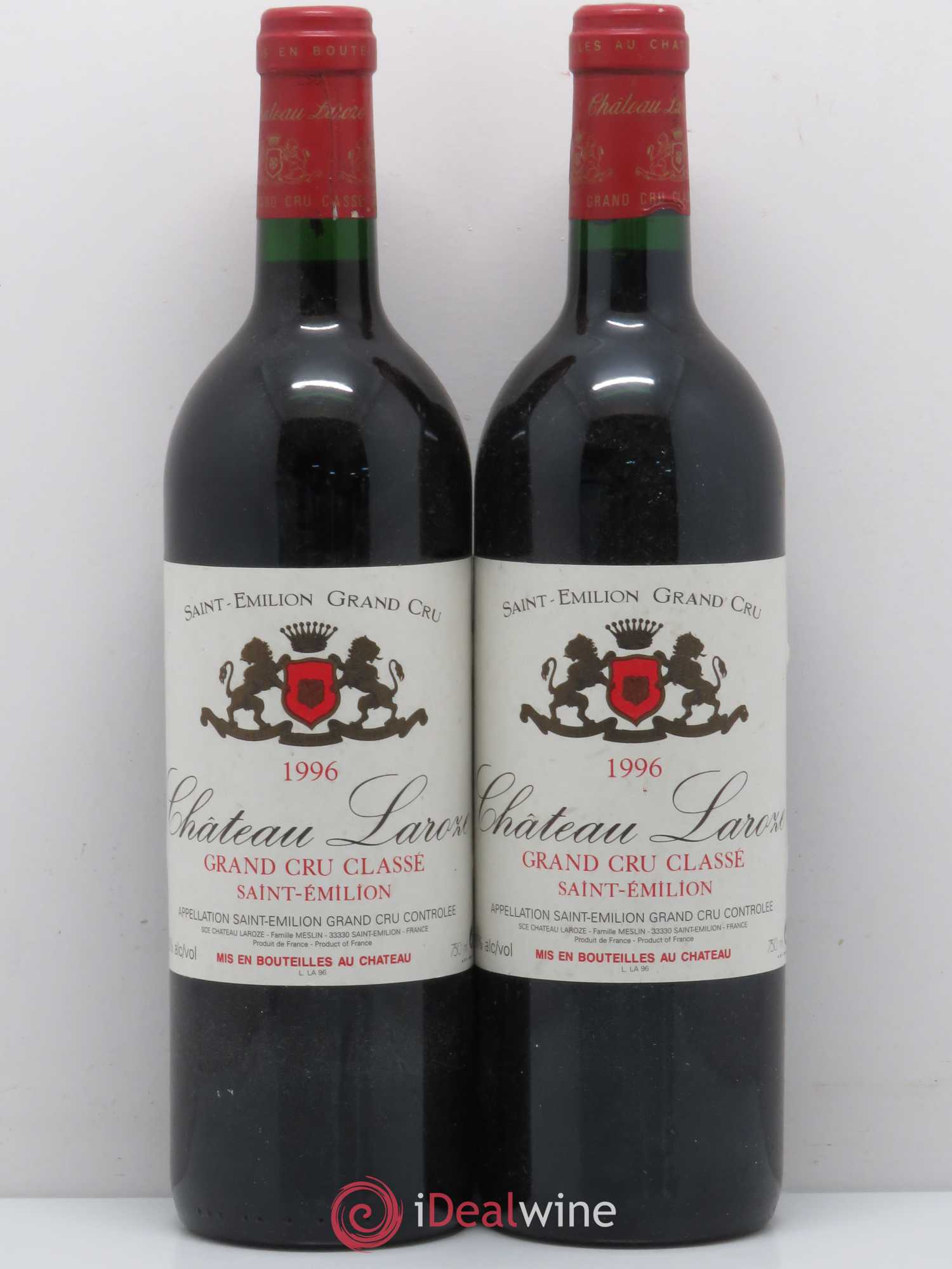 Château Laroze Grand Cru Classé 1996 - Lot de 2 bouteilles - 0