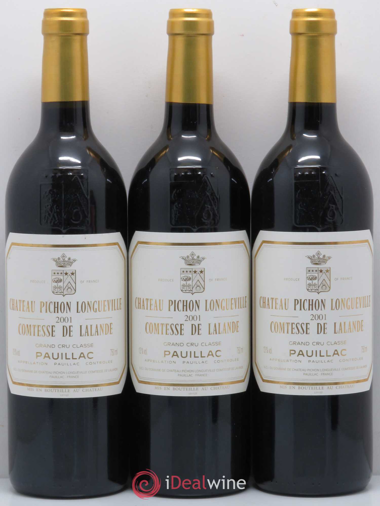 Château Pichon Longueville Comtesse de Lalande 2ème Grand Cru Classé 2001 - Lot de 3 bouteilles - 0