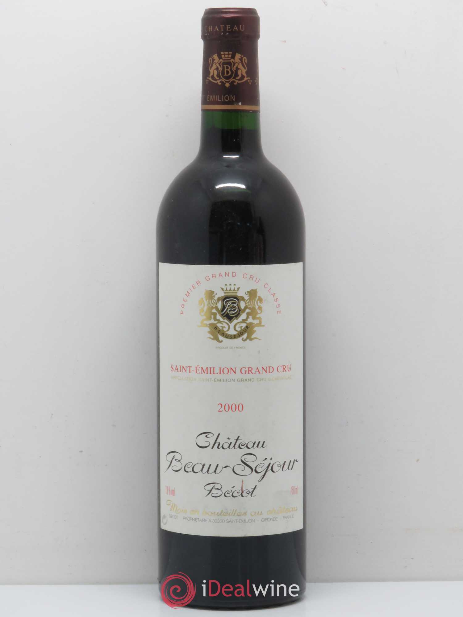 Château Beau-Séjour Bécot 1er Grand Cru Classé B 2000 - Lot de 1 bouteille - 0