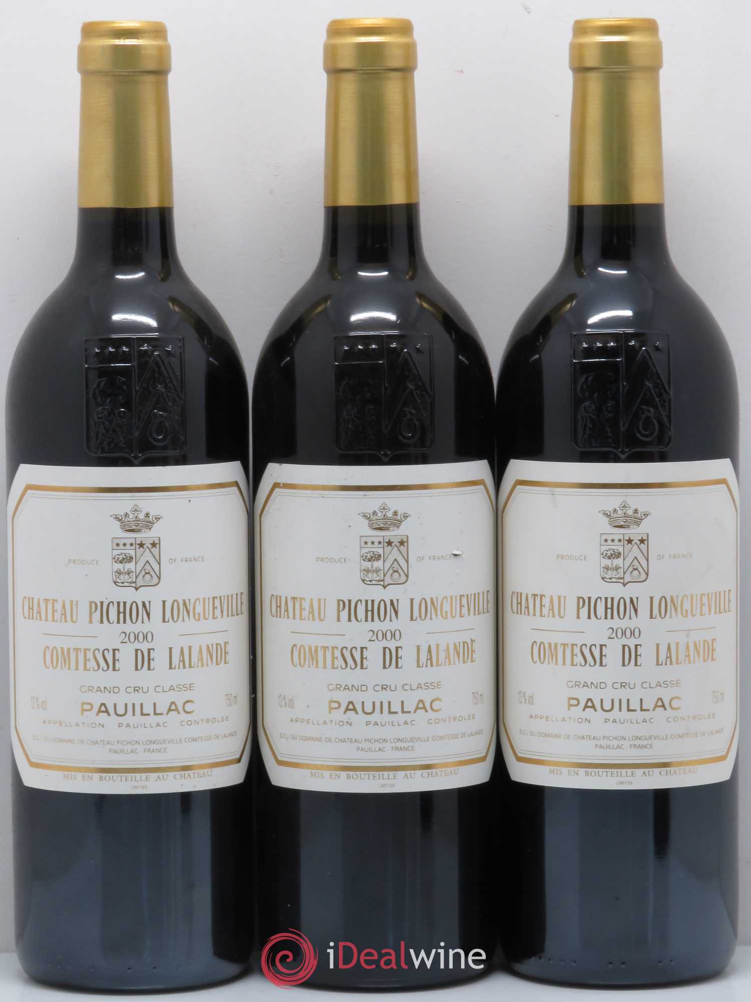 Château Pichon Longueville Comtesse de Lalande 2ème Grand Cru Classé 2000 - Lot de 3 bouteilles - 0