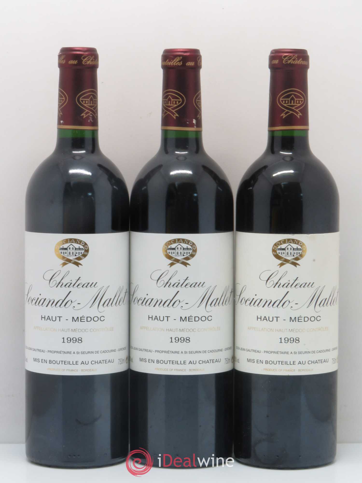 Château Sociando Mallet 1998 - Lot de 6 bouteilles - 2