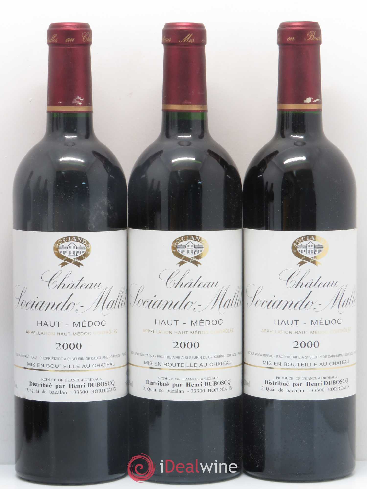Château Sociando Mallet 2000 - Lot de 6 bouteilles - 1