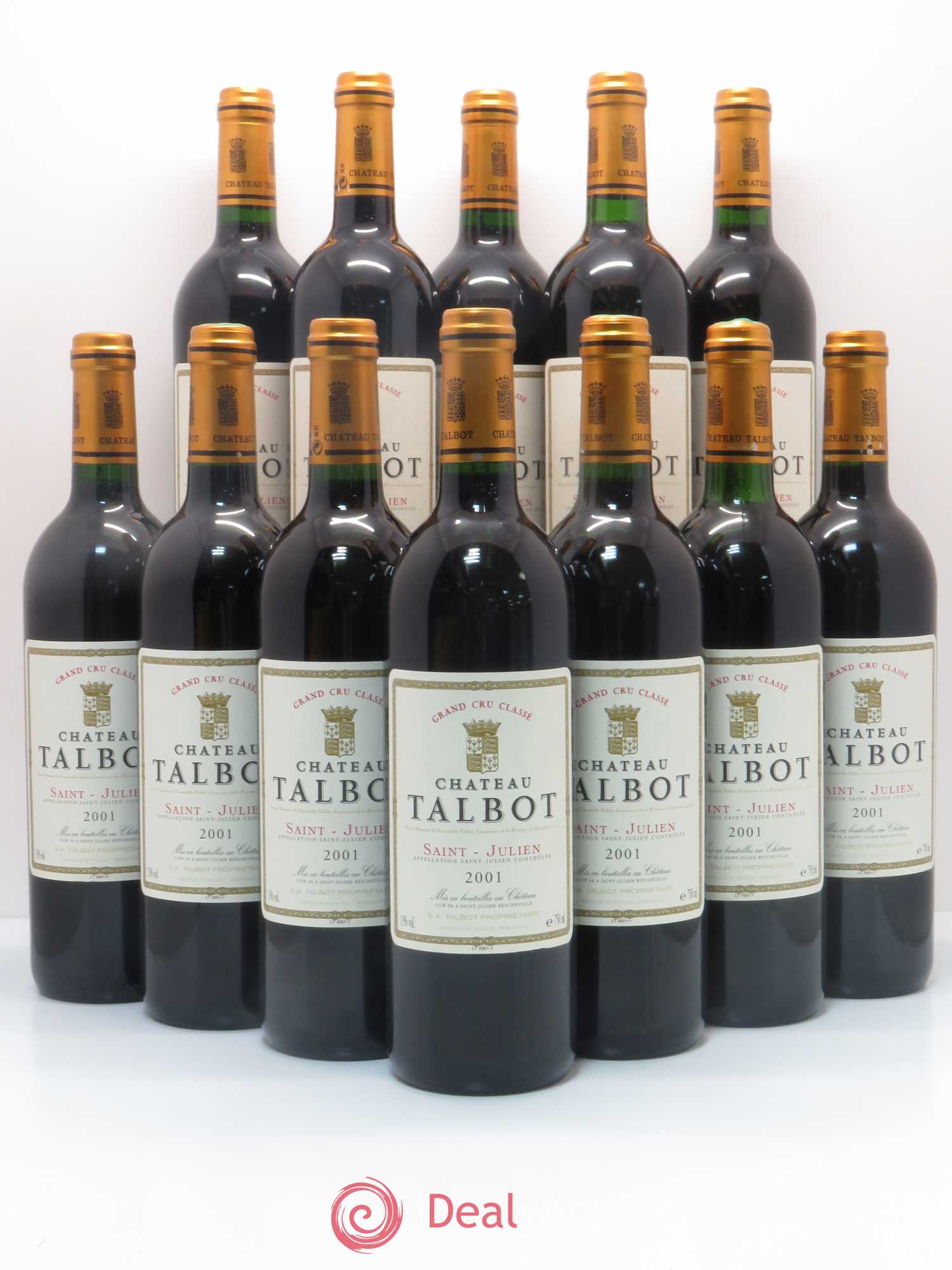 Château Talbot 4ème Grand Cru Classé 2001 - Lot de 12 bouteilles - 0