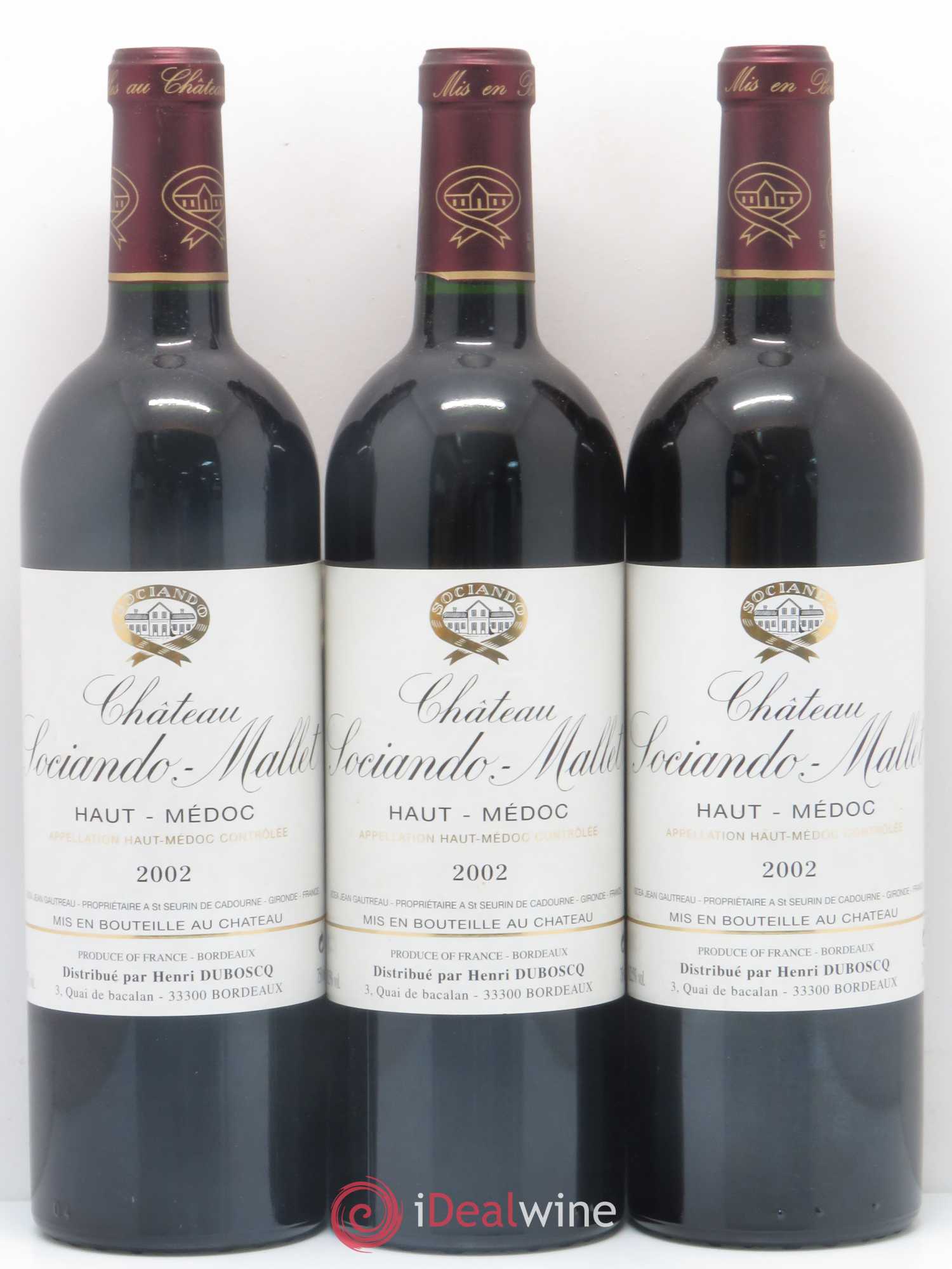 Château Sociando Mallet 2002 - Lot de 12 bouteilles - 1