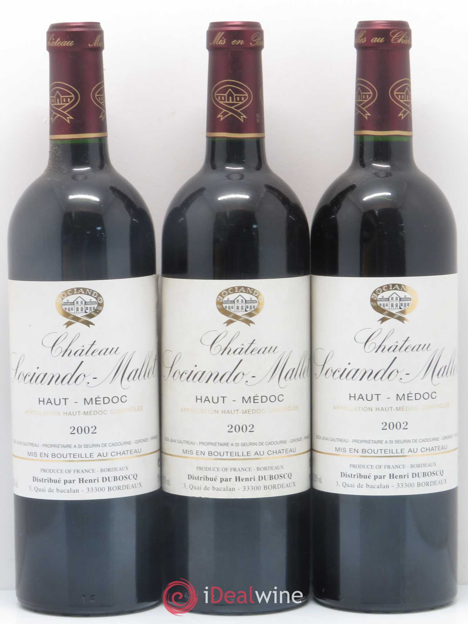 Château Sociando Mallet 2002 - Lot de 12 bouteilles - 2
