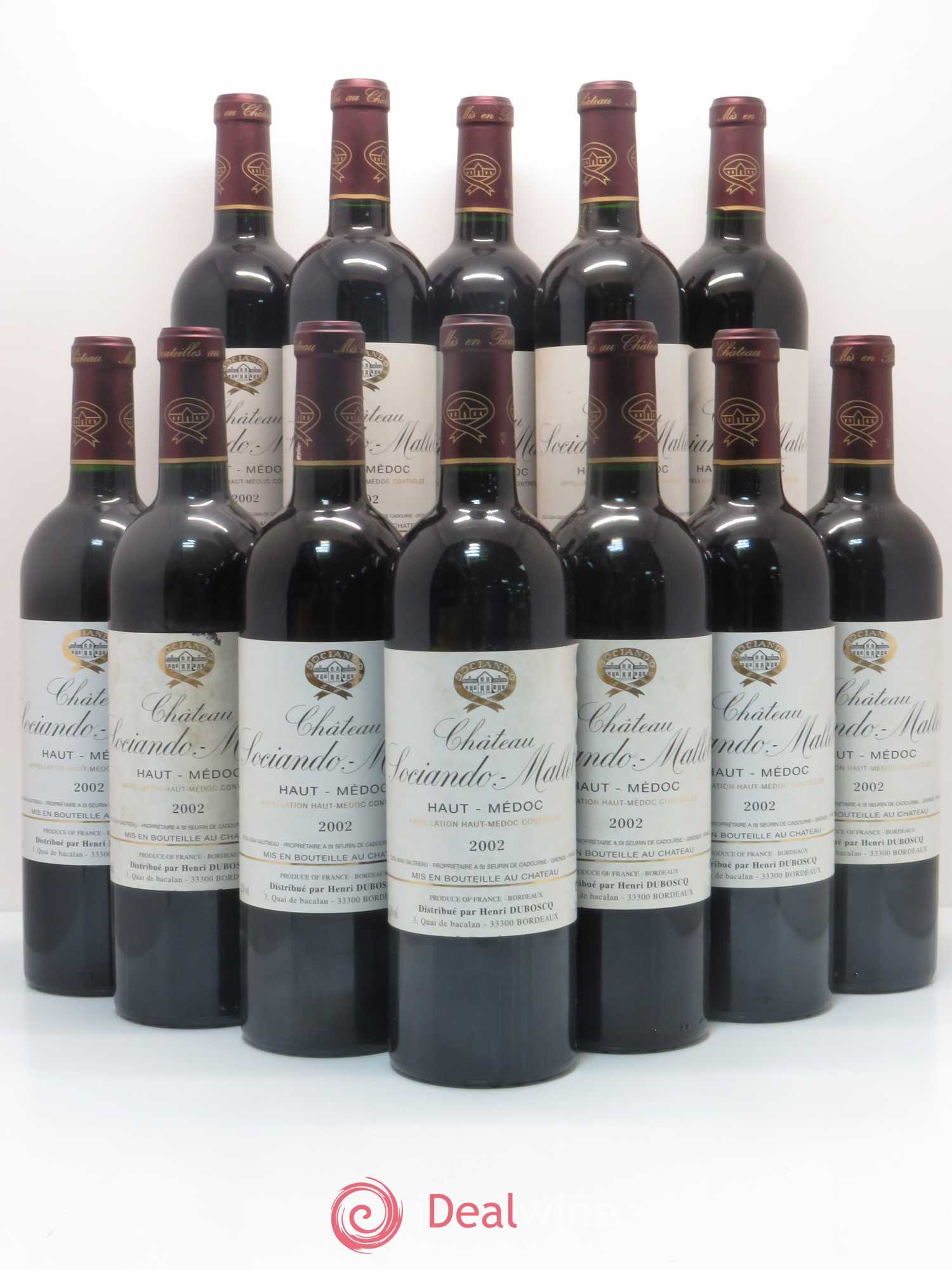 Château Sociando Mallet 2002 - Lot de 12 bouteilles - 0