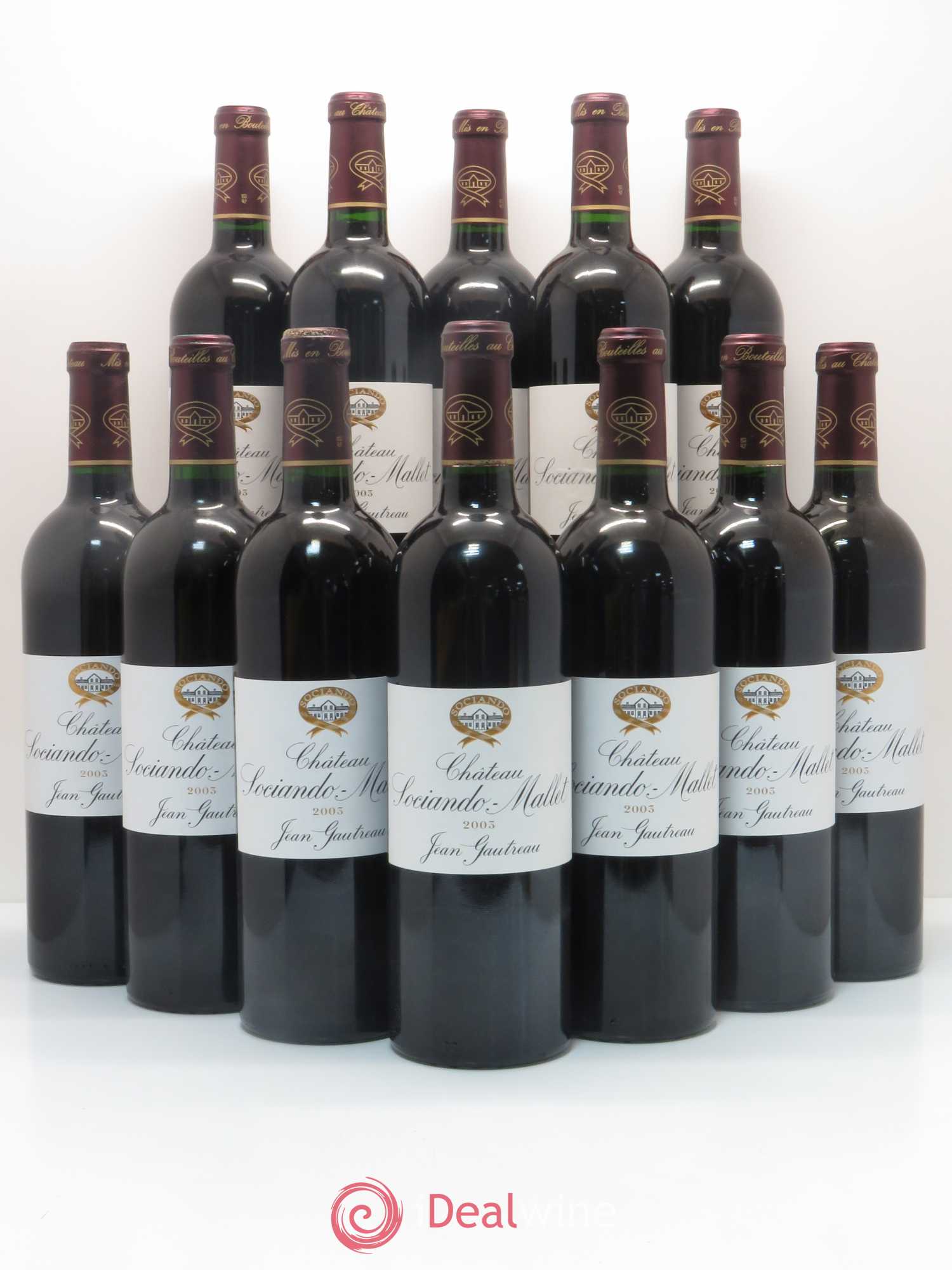 Château Sociando Mallet 2003 - Lot de 12 bouteilles - 0