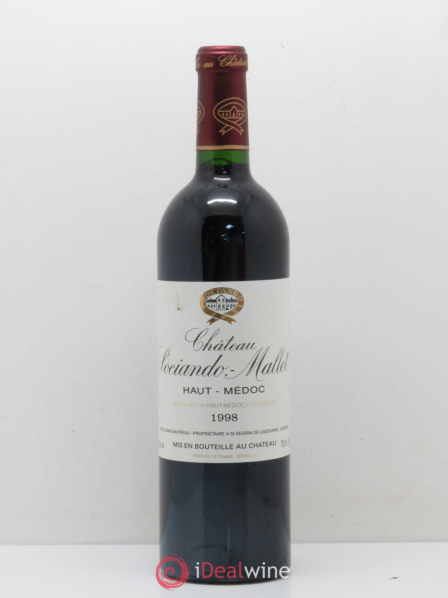 Château Sociando Mallet 1998 - Lot de 1 bouteille - 0