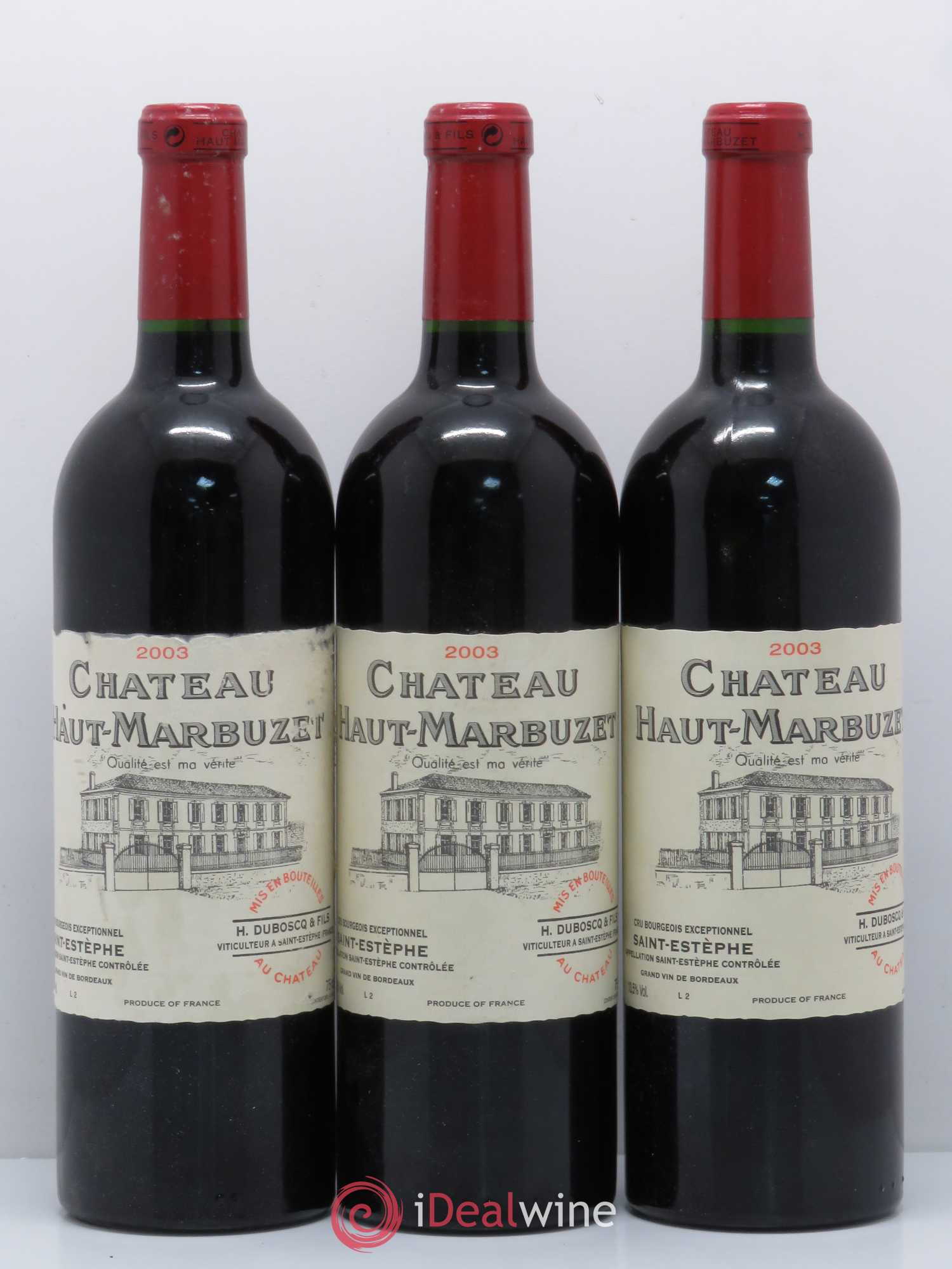 Château Haut Marbuzet 2003 - Lot de 3 bouteilles - 0