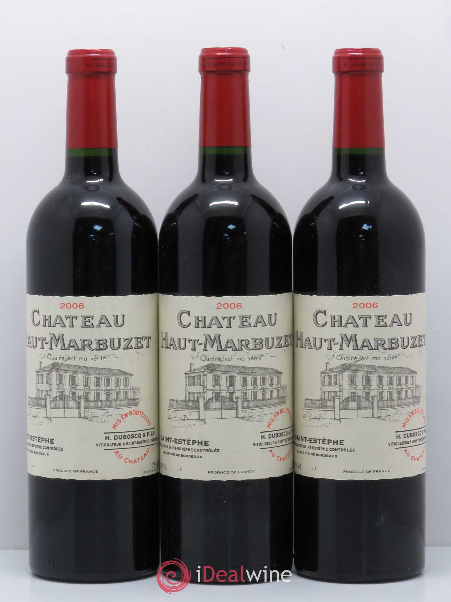 Château Haut Marbuzet 2006 - Lot de 3 bouteilles - 0