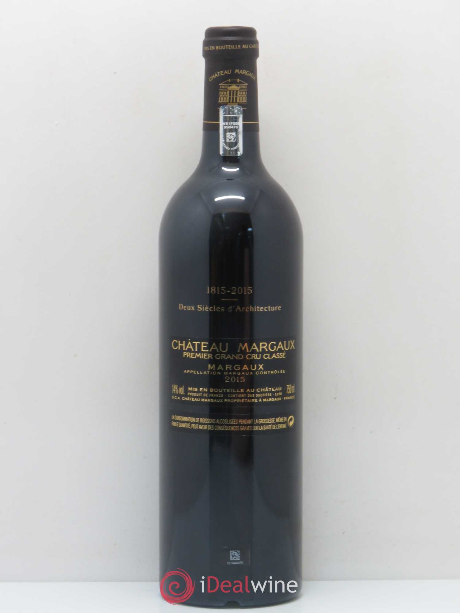 Château Margaux 1er Grand Cru Classé 2015 - Lot de 1 bouteille - 1