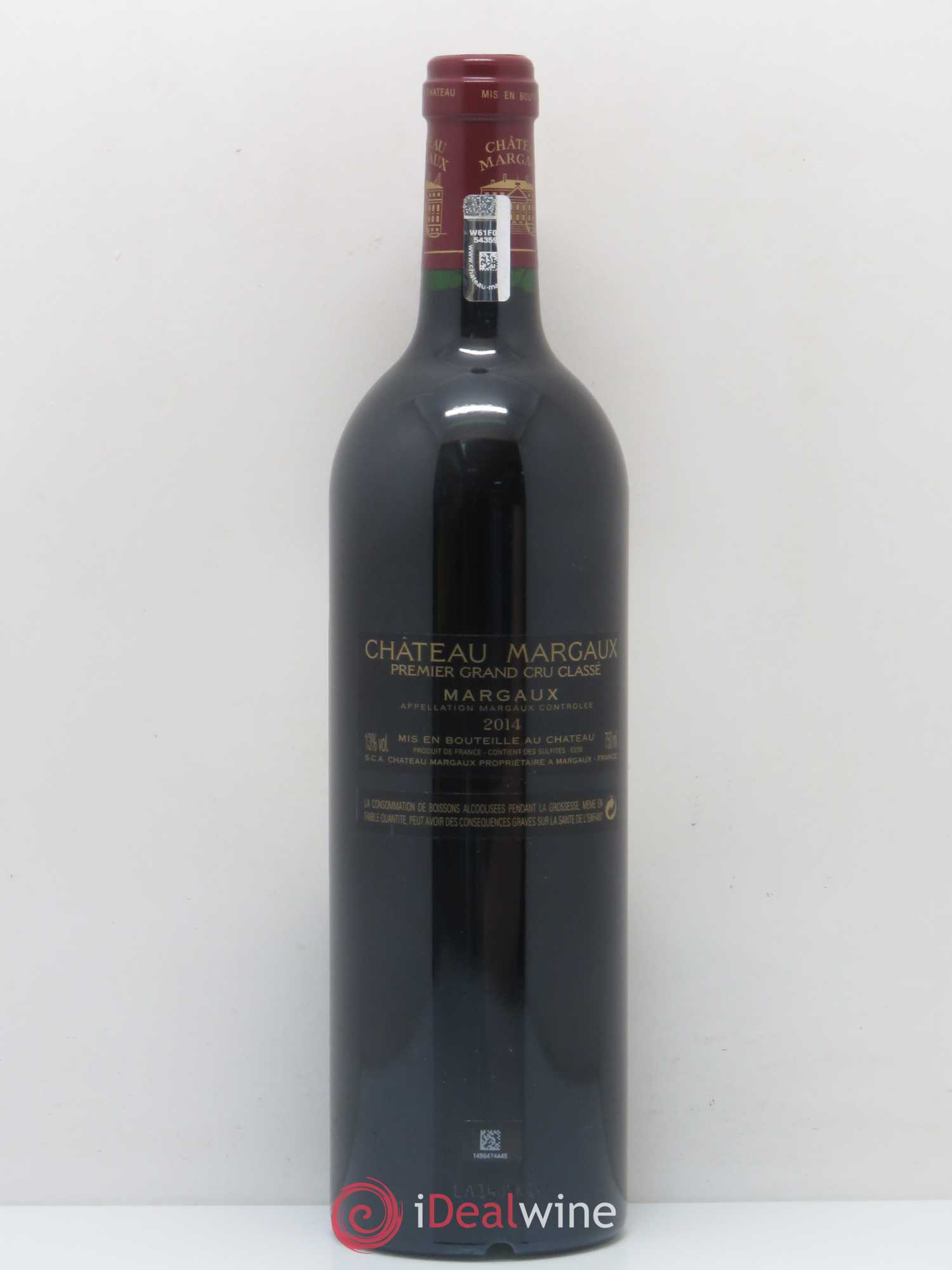 Château Margaux 1er Grand Cru Classé 2014 - Lot de 1 bouteille - 1