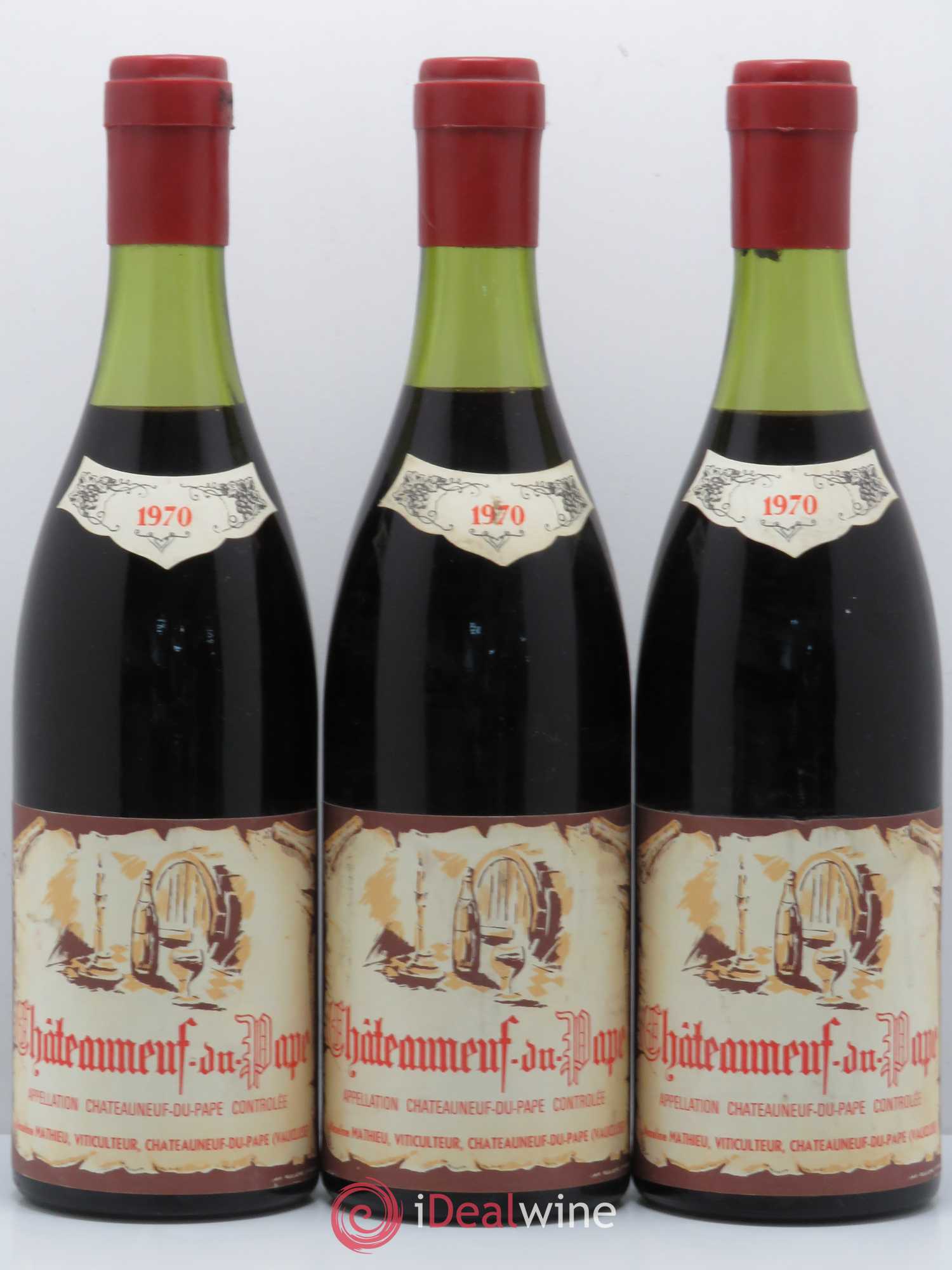 Châteauneuf-du-Pape Anselme Mathieu (sans prix de réserve) 1970 - Lot de 3 bouteilles - 0