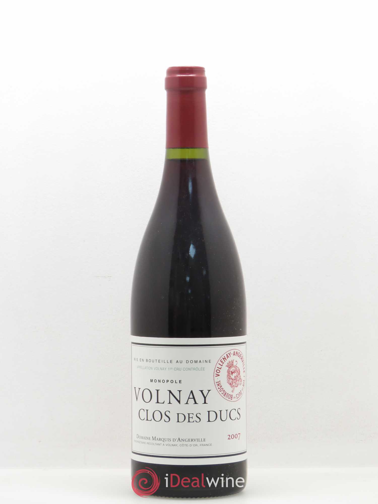 Volnay 1er Cru Clos des Ducs Marquis d'Angerville (Domaine) 2007 - Lot de 1 bouteille - 0