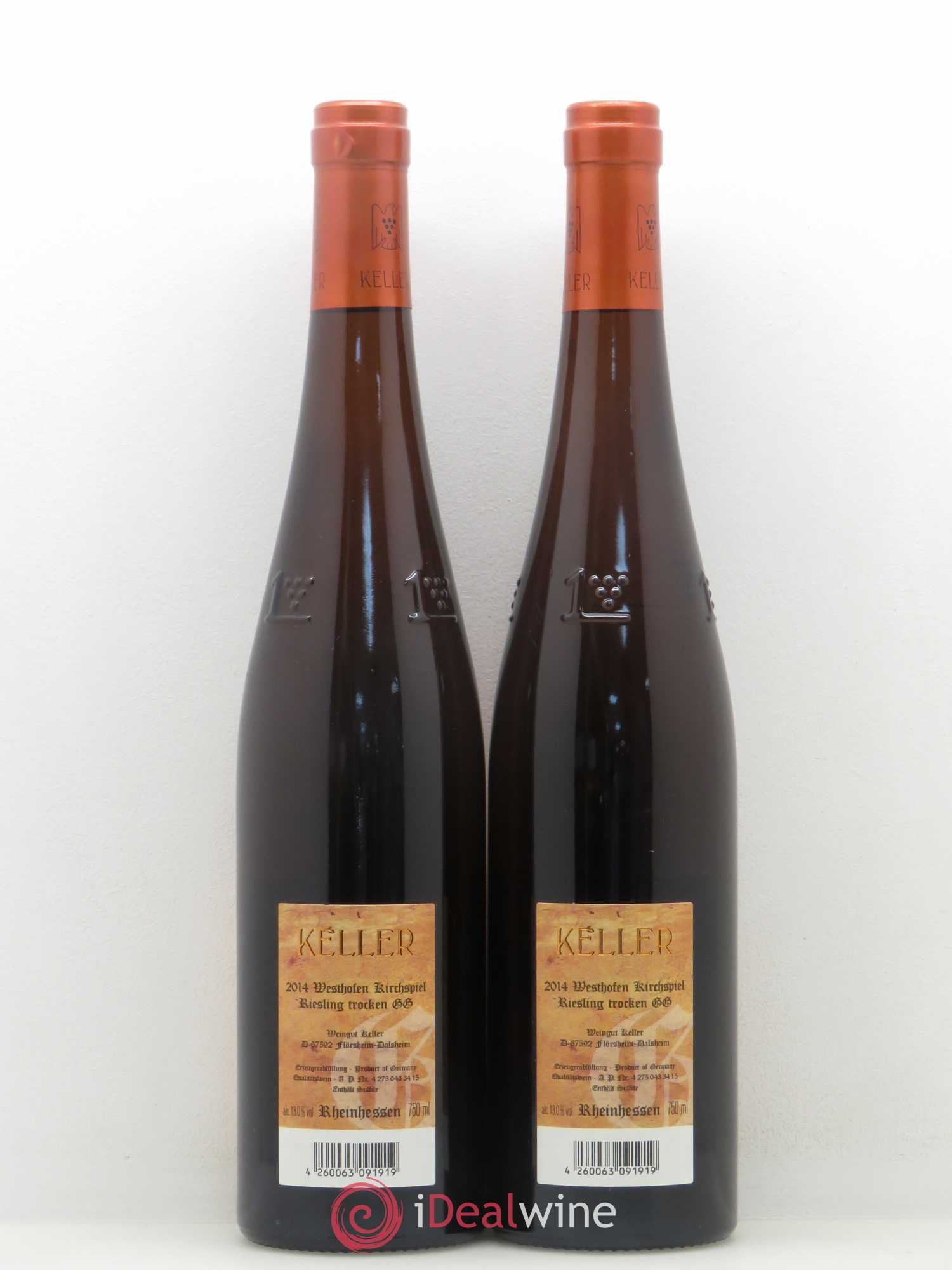 Riesling Trocken Westhofen Kirchspiel Keller GG 2014 - Lot de 2 bouteilles - 1