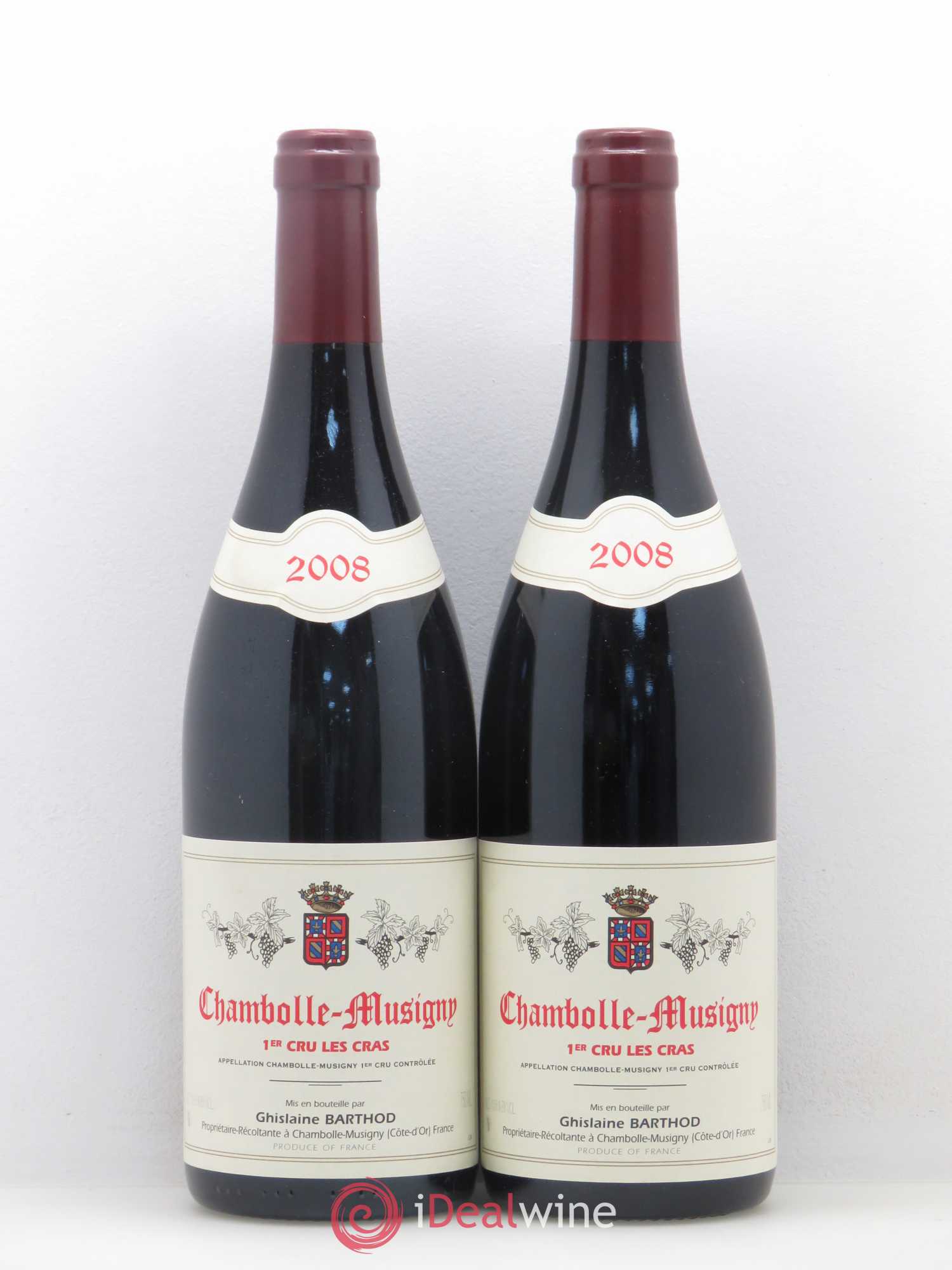 Chambolle-Musigny 1er Cru Les Cras Ghislaine Barthod 2008 - Lot de 2 bouteilles - 0