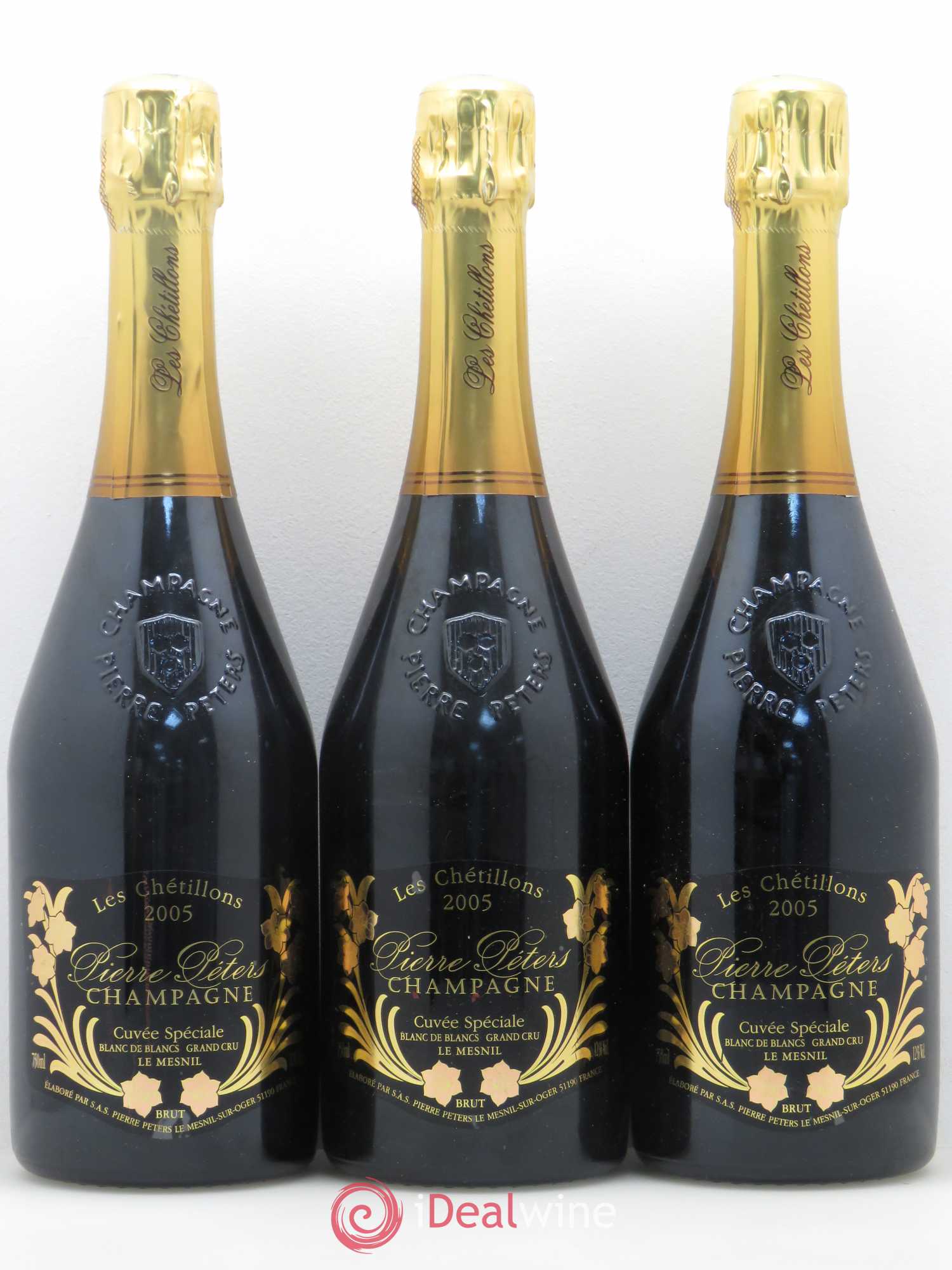 Champagne Blanc de Blancs Cuvée Les Chétillons Pierre Peters 2005 - Posten von 3 Flaschen - 0