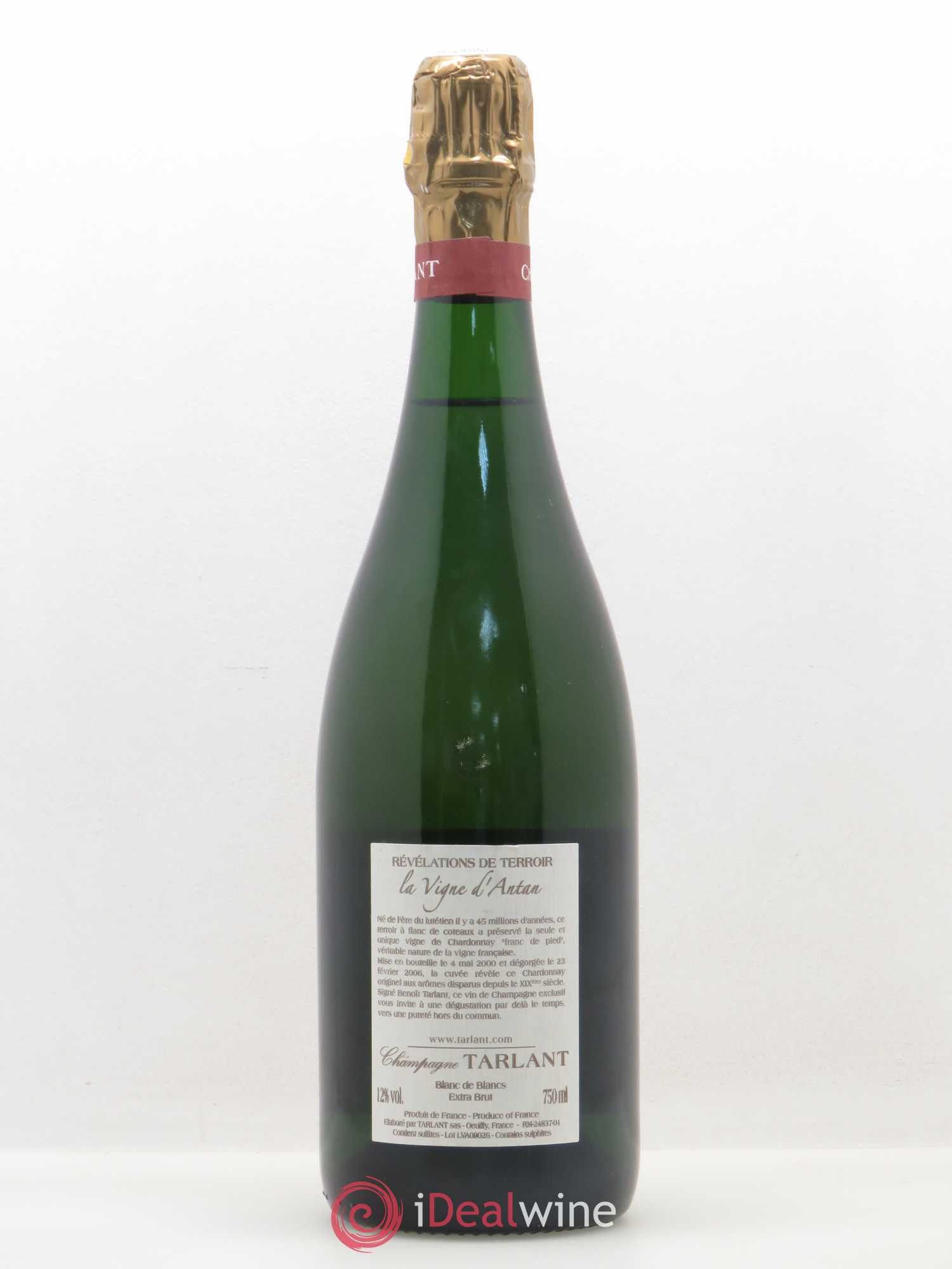 Champagne Blanc de Blancs Extra Brut Tarlant La Vigne d'Antan - Posten von 1 Flasche - 1