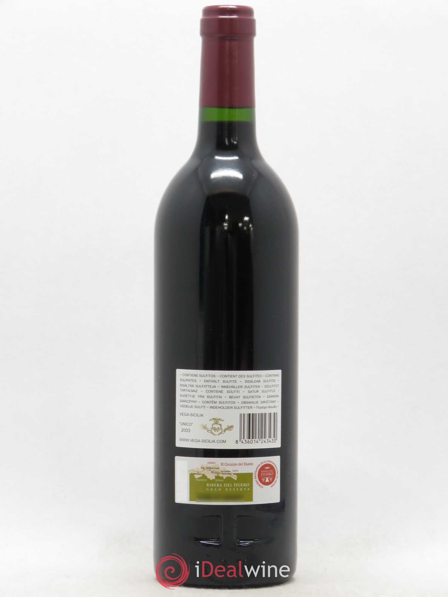 Ribera Del Duero DO Vega Sicilia Unico Famille Alvarez 2003 - Lot de 1 bouteille - 1