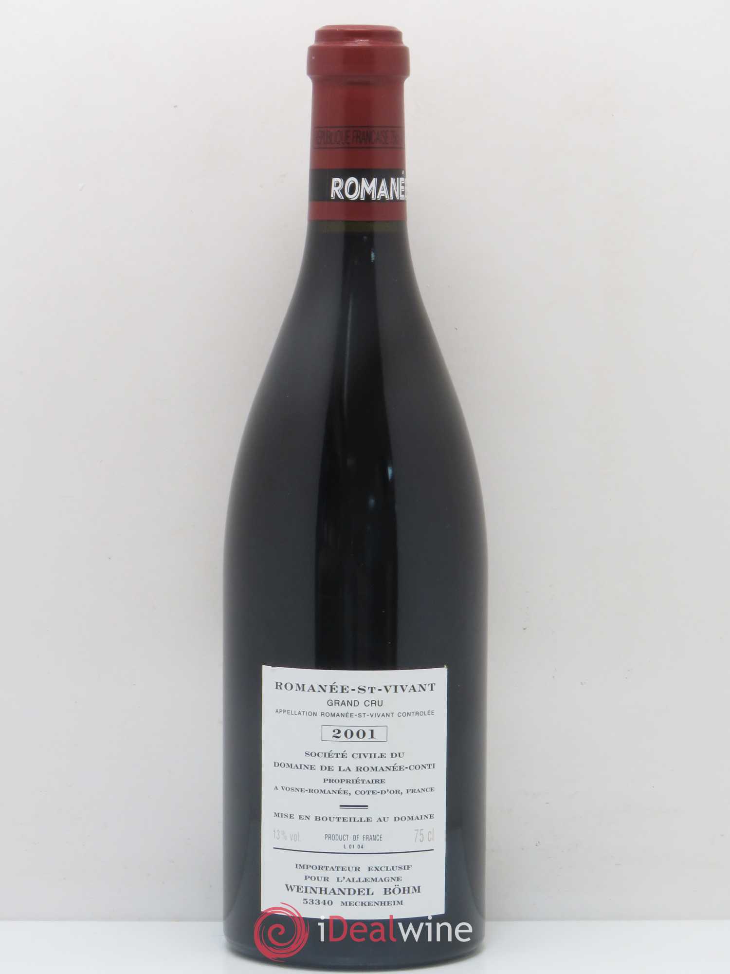 Romanée-Saint-Vivant Grand Cru Domaine de la Romanée-Conti 2001 - Lot de 1 bouteille - 1