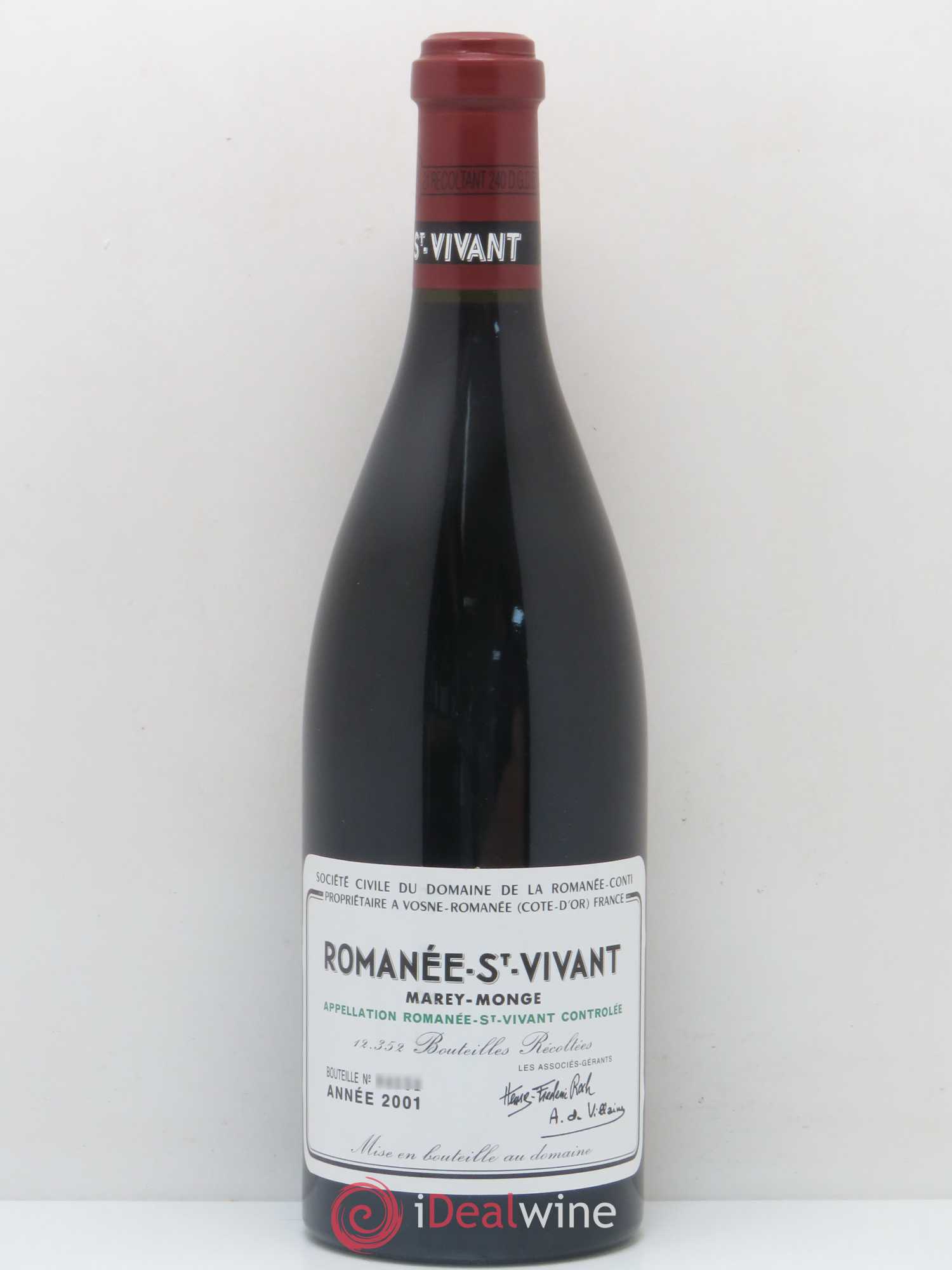 Romanée-Saint-Vivant Grand Cru Domaine de la Romanée-Conti 2001 - Lot de 1 bouteille - 0