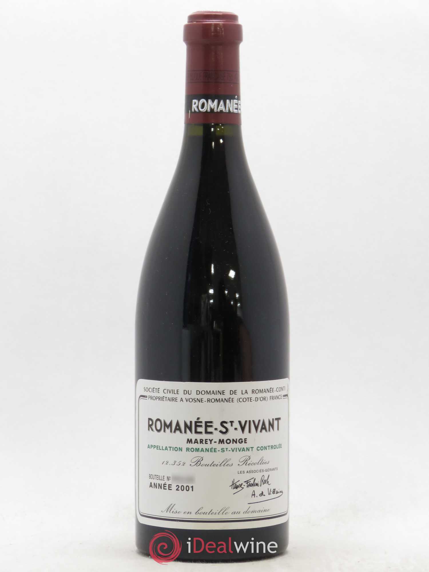Romanée-Saint-Vivant Grand Cru Domaine de la Romanée-Conti 2001 - Lot de 1 bouteille - 0