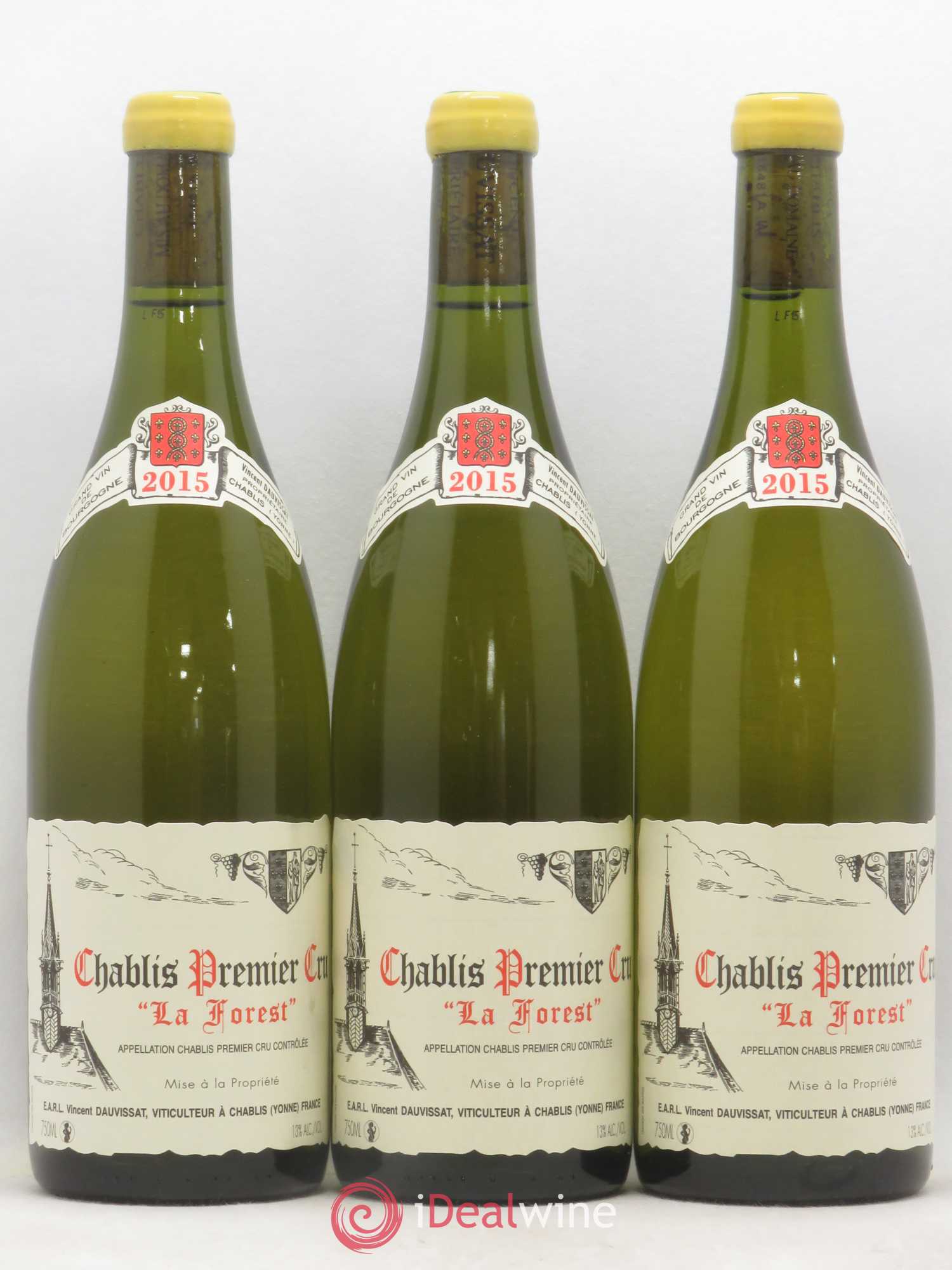 Chablis 1er Cru La Forest Vincent Dauvissat (Domaine) 2015 - Lot de 3 bouteilles - 0