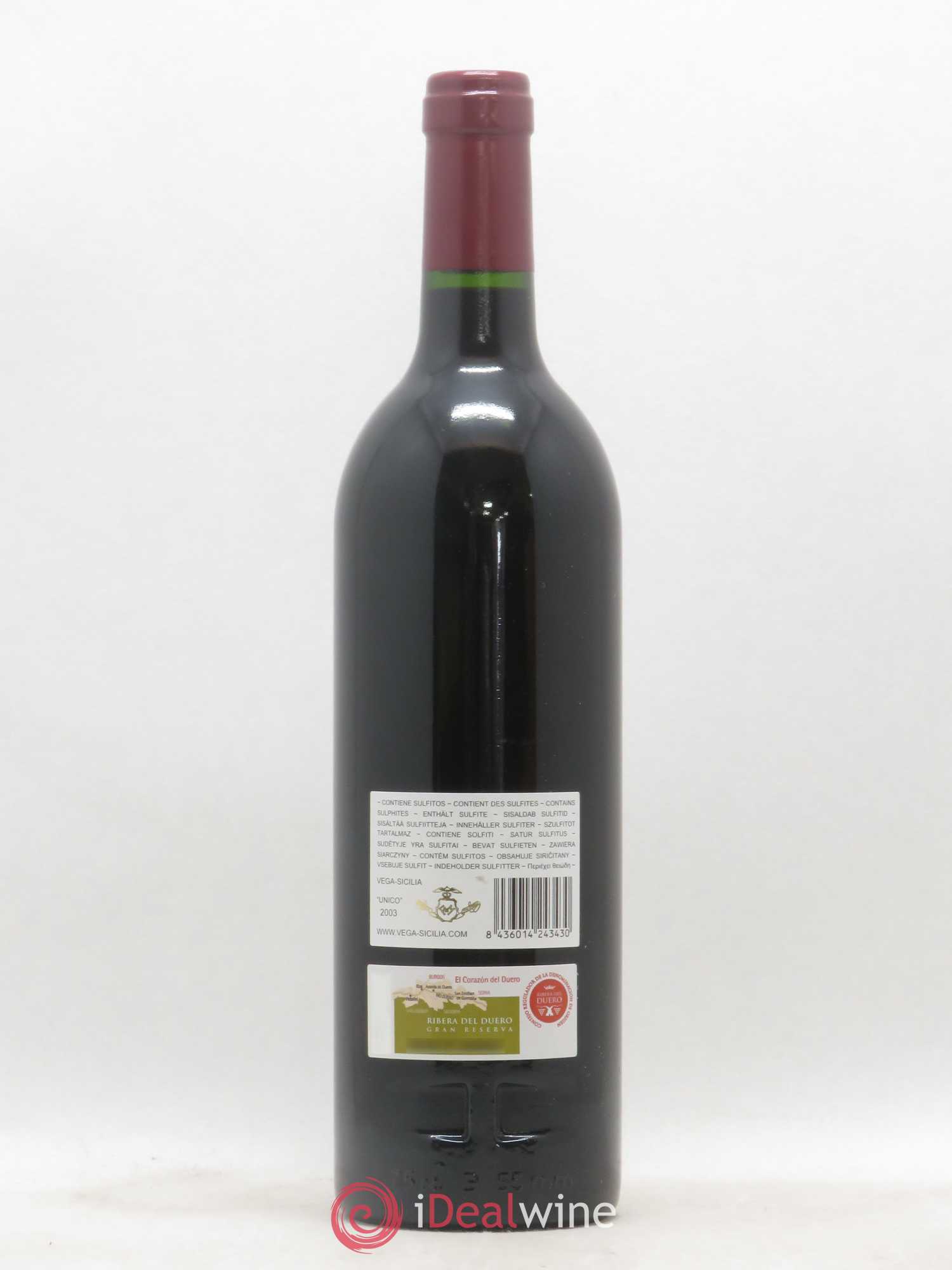 Ribera Del Duero DO Vega Sicilia Unico Famille Alvarez 2003 - Lot de 1 bouteille - 1