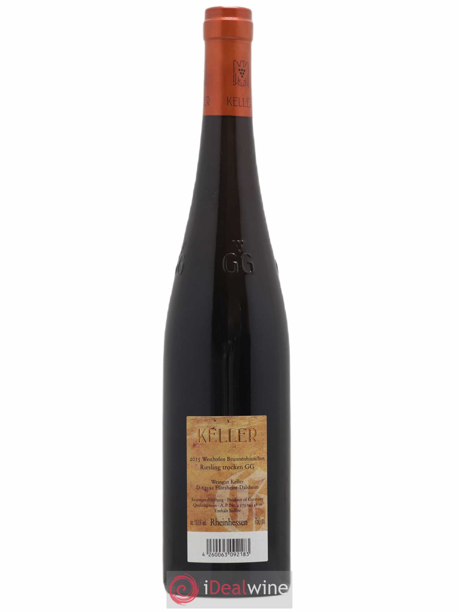 Riesling Trocken GG Abts Erde Westhofen Brunnenhäuschen Keller 2015 - Lot de 1 bouteille - 1