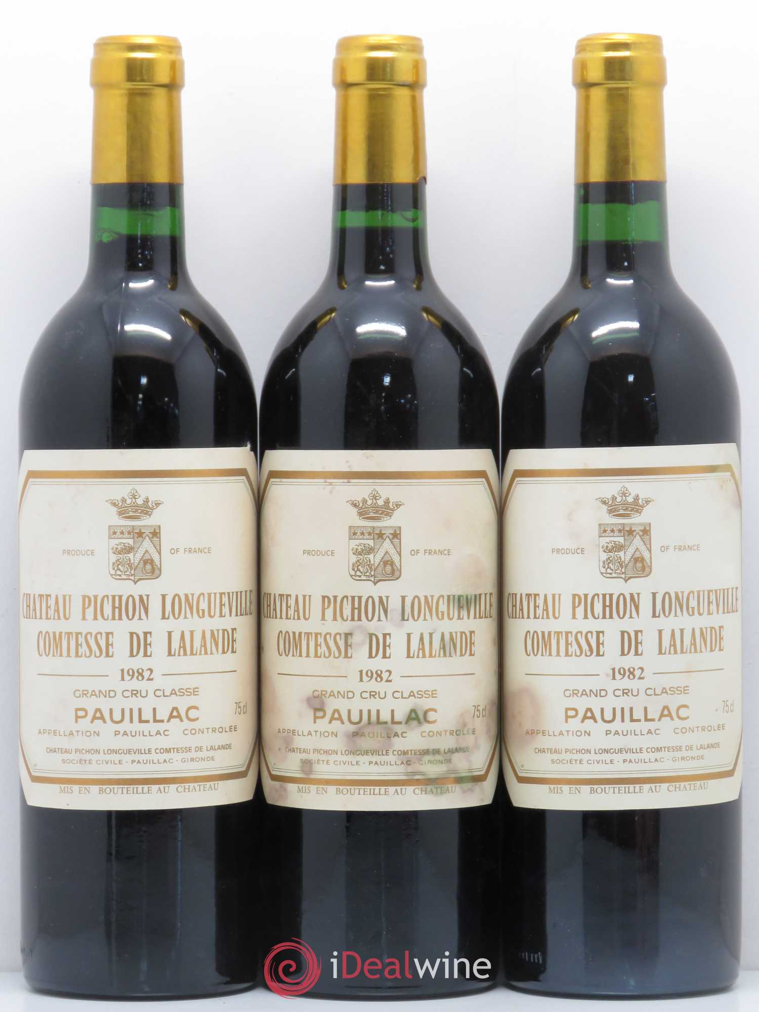 Château Pichon Longueville Comtesse de Lalande 2ème Grand Cru Classé 1982 - Lot de 3 bouteilles - 0
