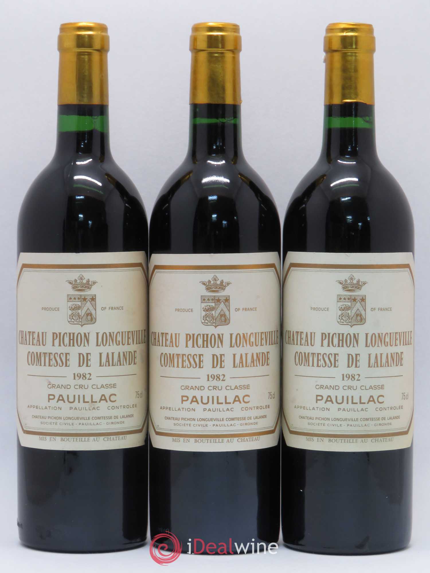 Château Pichon Longueville Comtesse de Lalande 2ème Grand Cru Classé 1982 - Lot de 3 bouteilles - 0