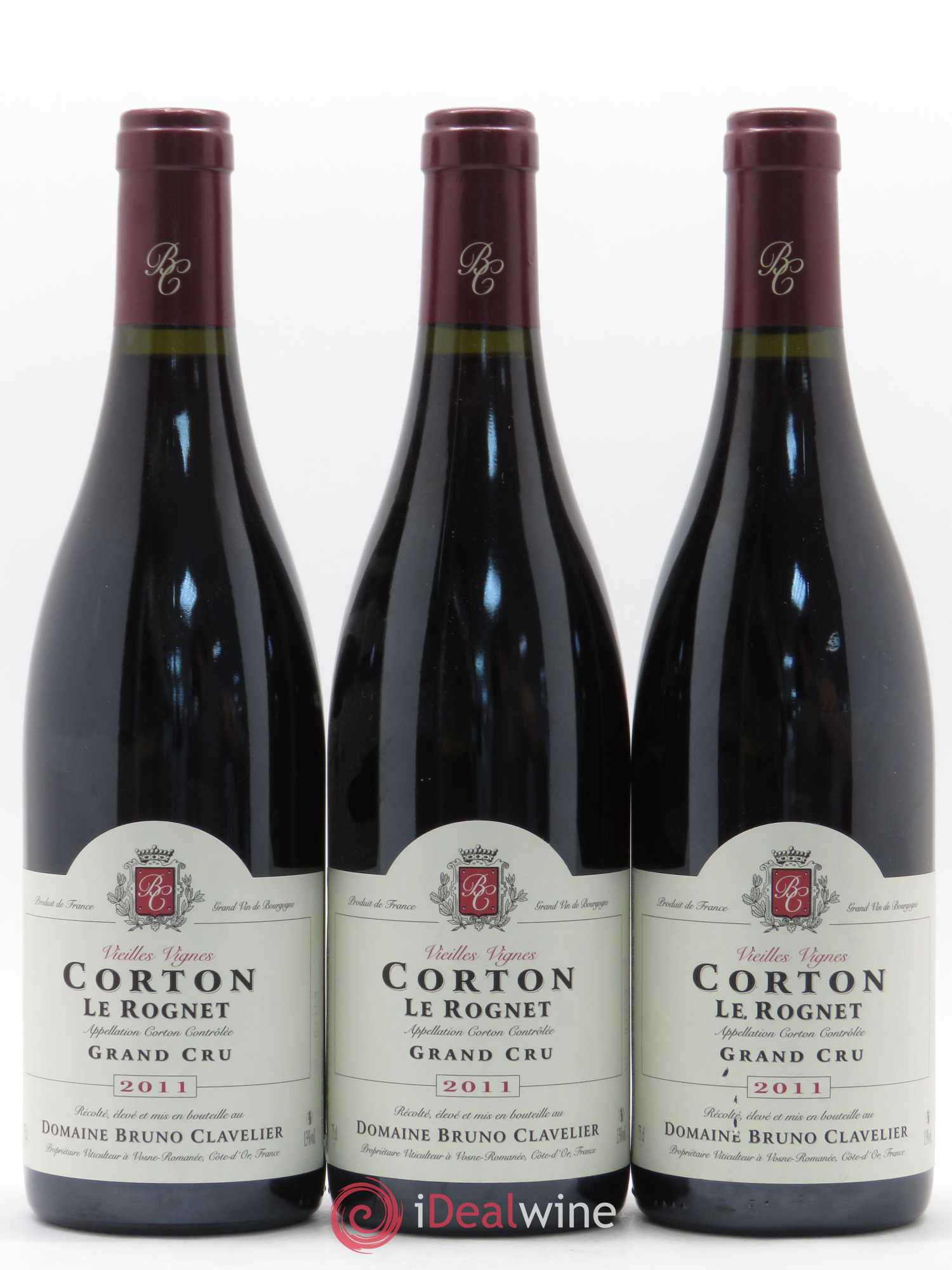Corton Grand Cru Le Rognet Vieilles Vignes Domaine Bruno Clavelier 2011 - Posten von 3 Flaschen - 0