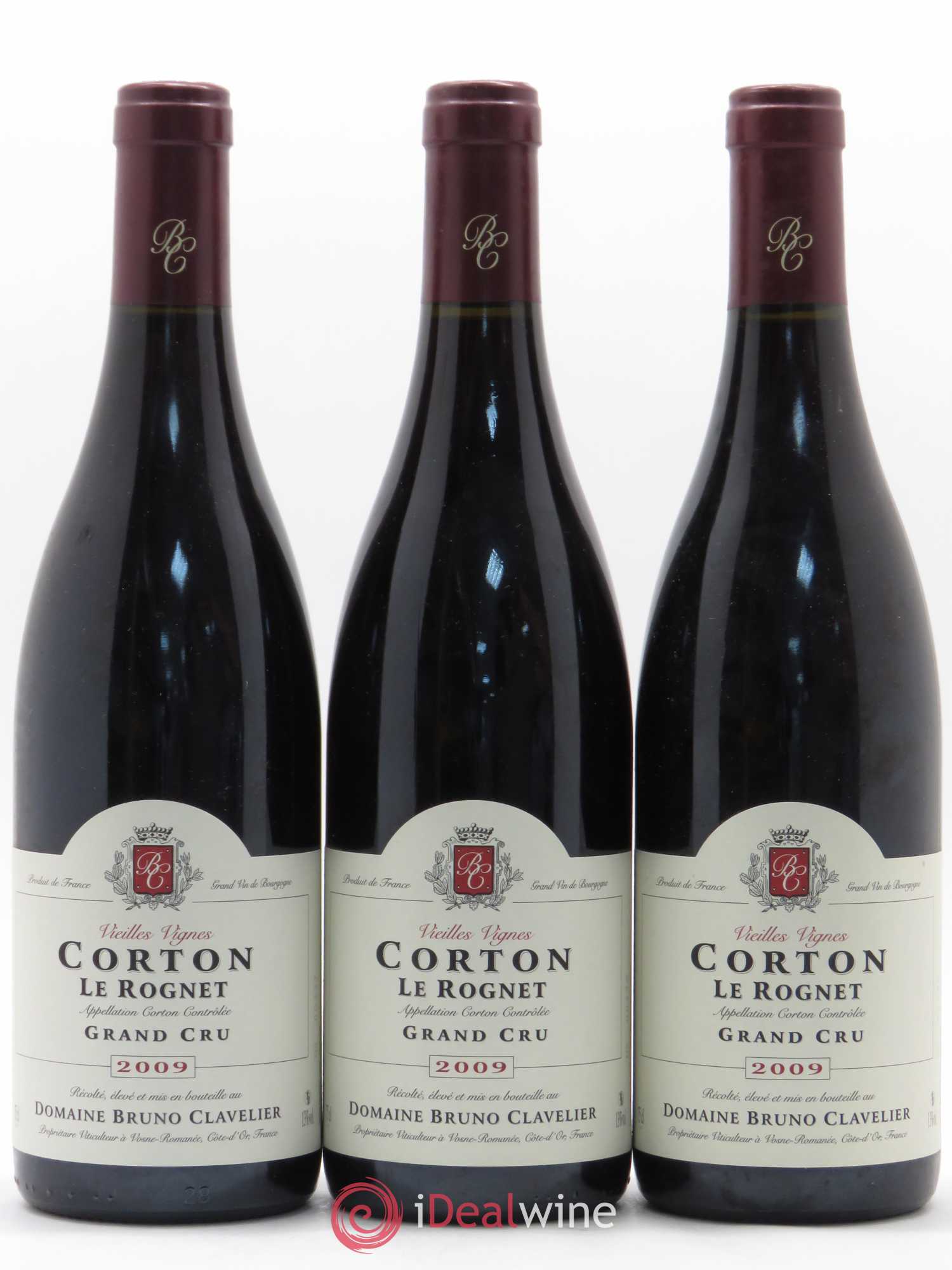 Corton Grand Cru Le Rognet Vieilles Vignes Domaine Bruno Clavelier 2009 - Posten von 3 Flaschen - 0