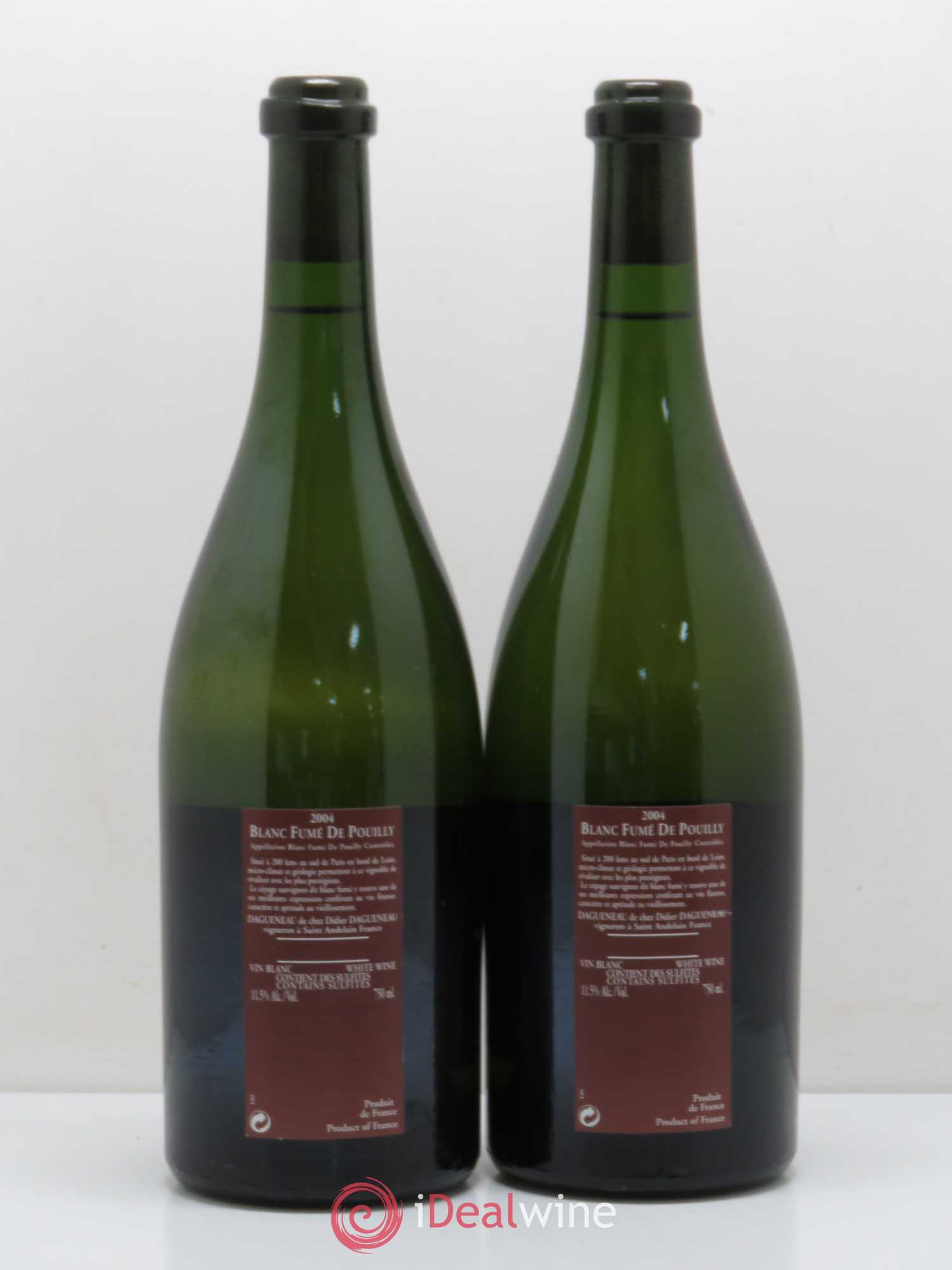Vin de France (anciennement Pouilly-Fumé) Pur Sang Dagueneau (Domaine Didier - Louis-Benjamin) 2004 - Lot de 2 bouteilles - 1
