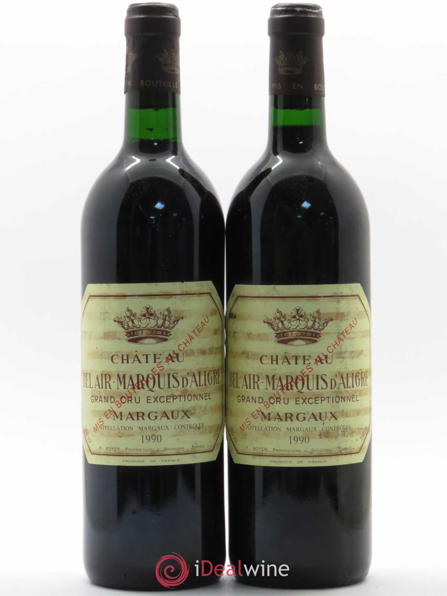 Château Bel Air Marquis d'Aligre 1990 - Lot de 2 bouteilles - 0